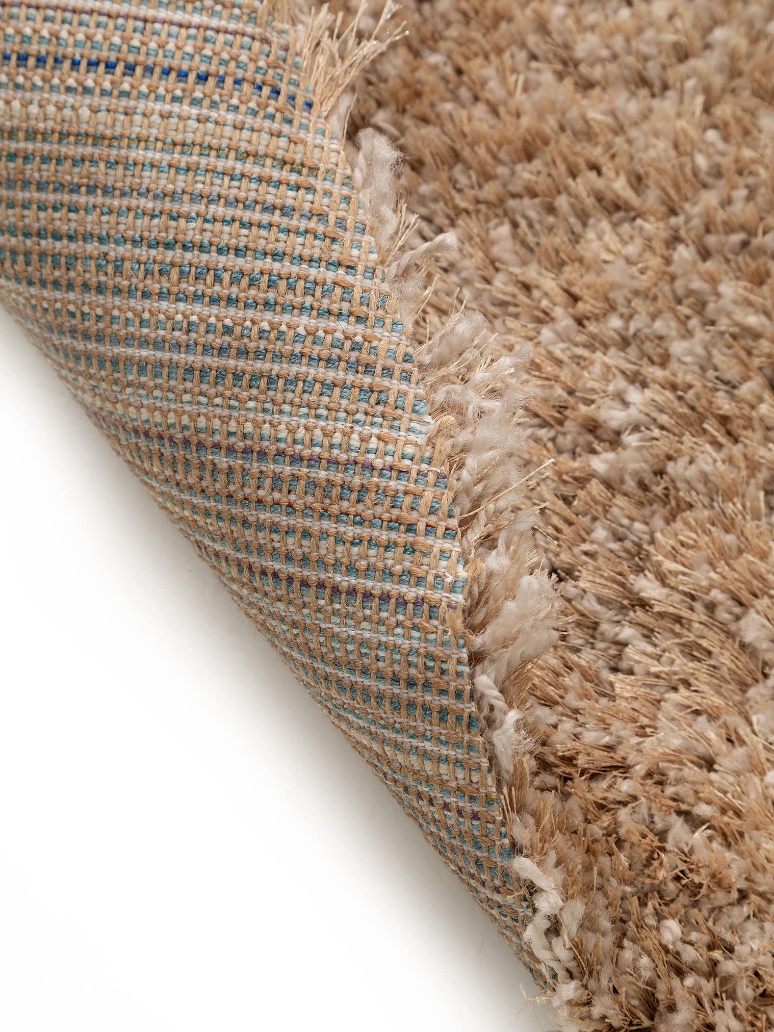 Matta av 50% polyester, 50% polypropen i Beige med 41 - 50 mm hög lugg från benuta