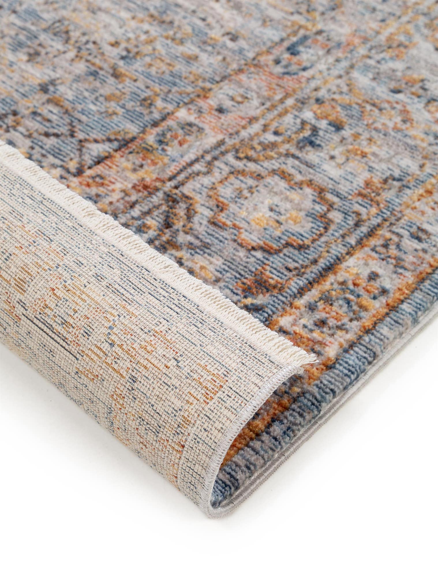 Rug made of 100% Polyester in Blue with a 6 - 10 mm high pile by benuta
