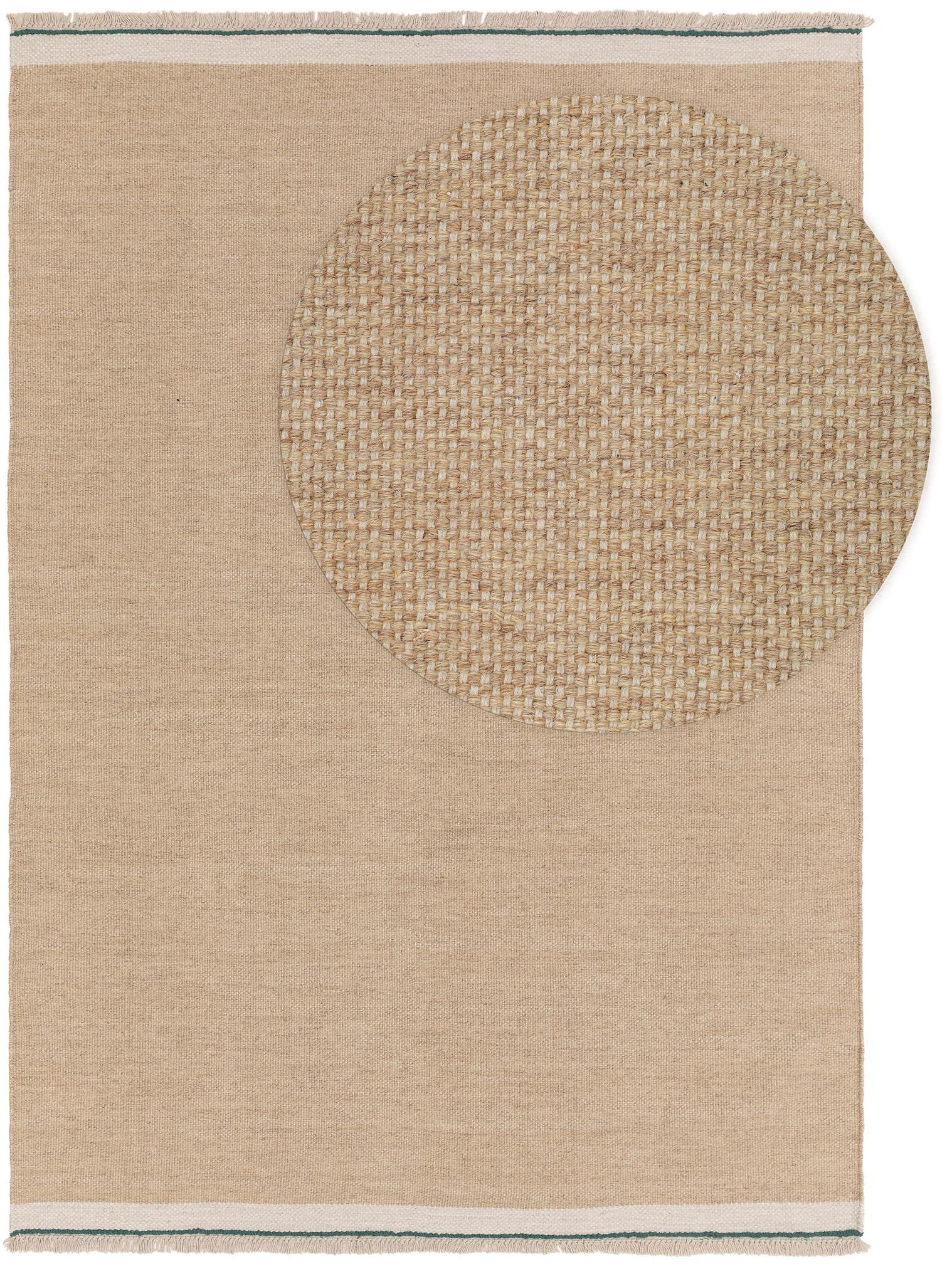 Tappeto di 60% Lana, 40% Cotone in Beige con pelo alto 1- 5 mm da benuta Pop