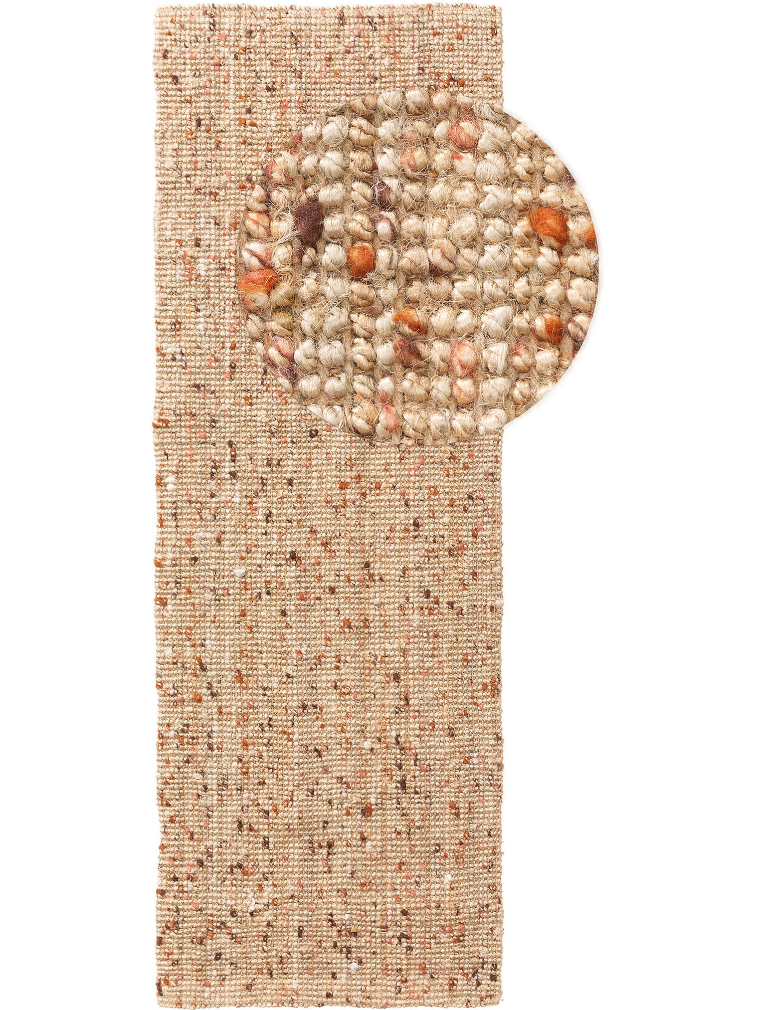 Teppich aus 85% Jute, 15% Wolle in Rot mit bis 5 mm hohem Flor von benuta Pure