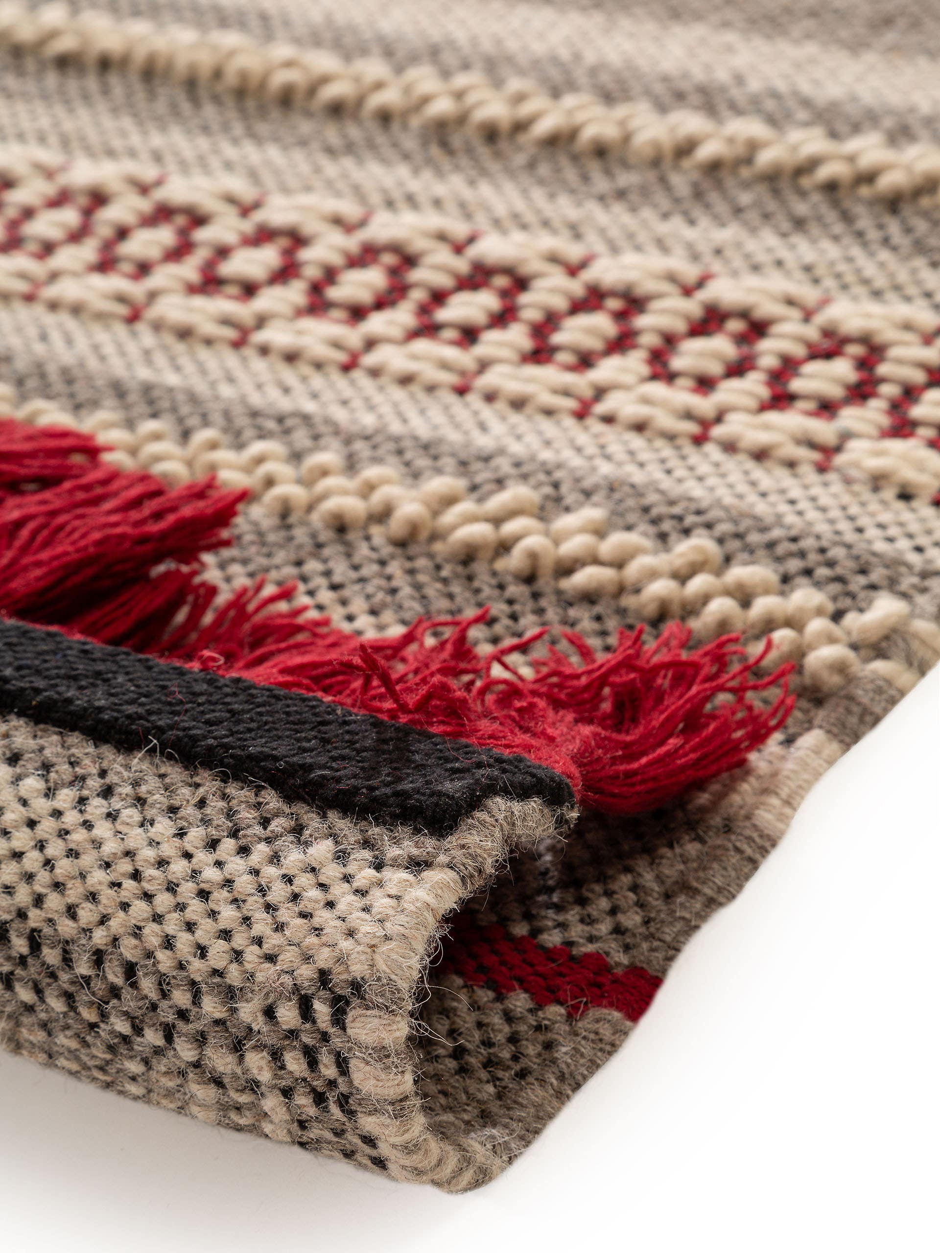 Rug made of 65% Wool, 25% Cotton, 10% Polyamide in Grey with a 1- 5 mm high pile by benuta Pure