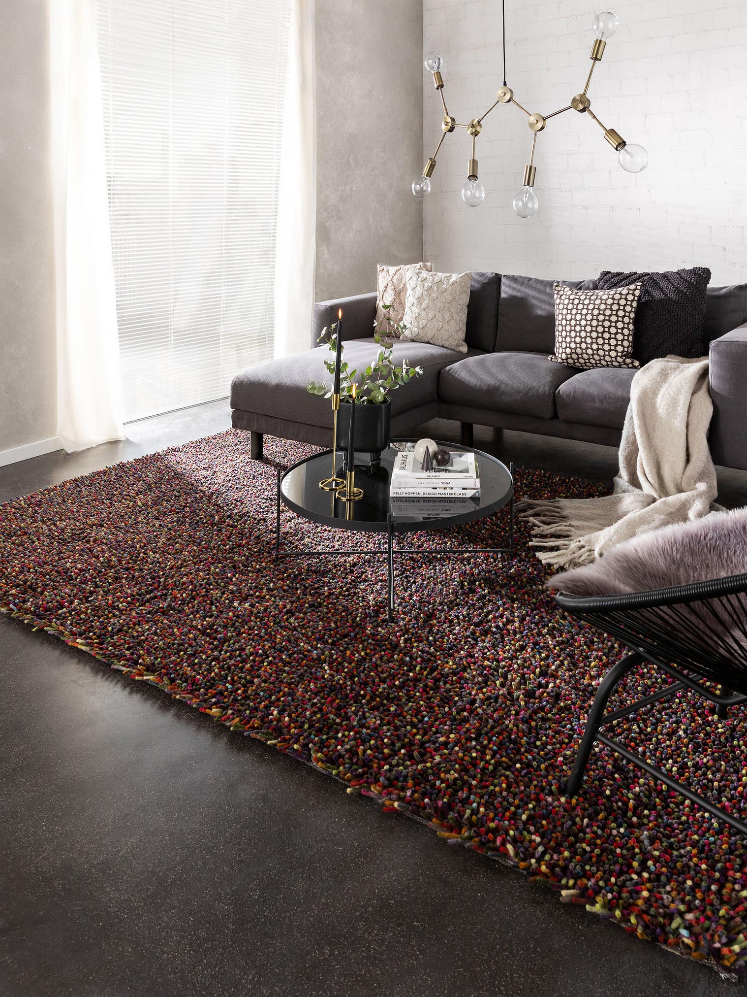 Teppich aus 100% Wolle in Multicolor mit 51 bis 60 mm hohem Flor von benuta