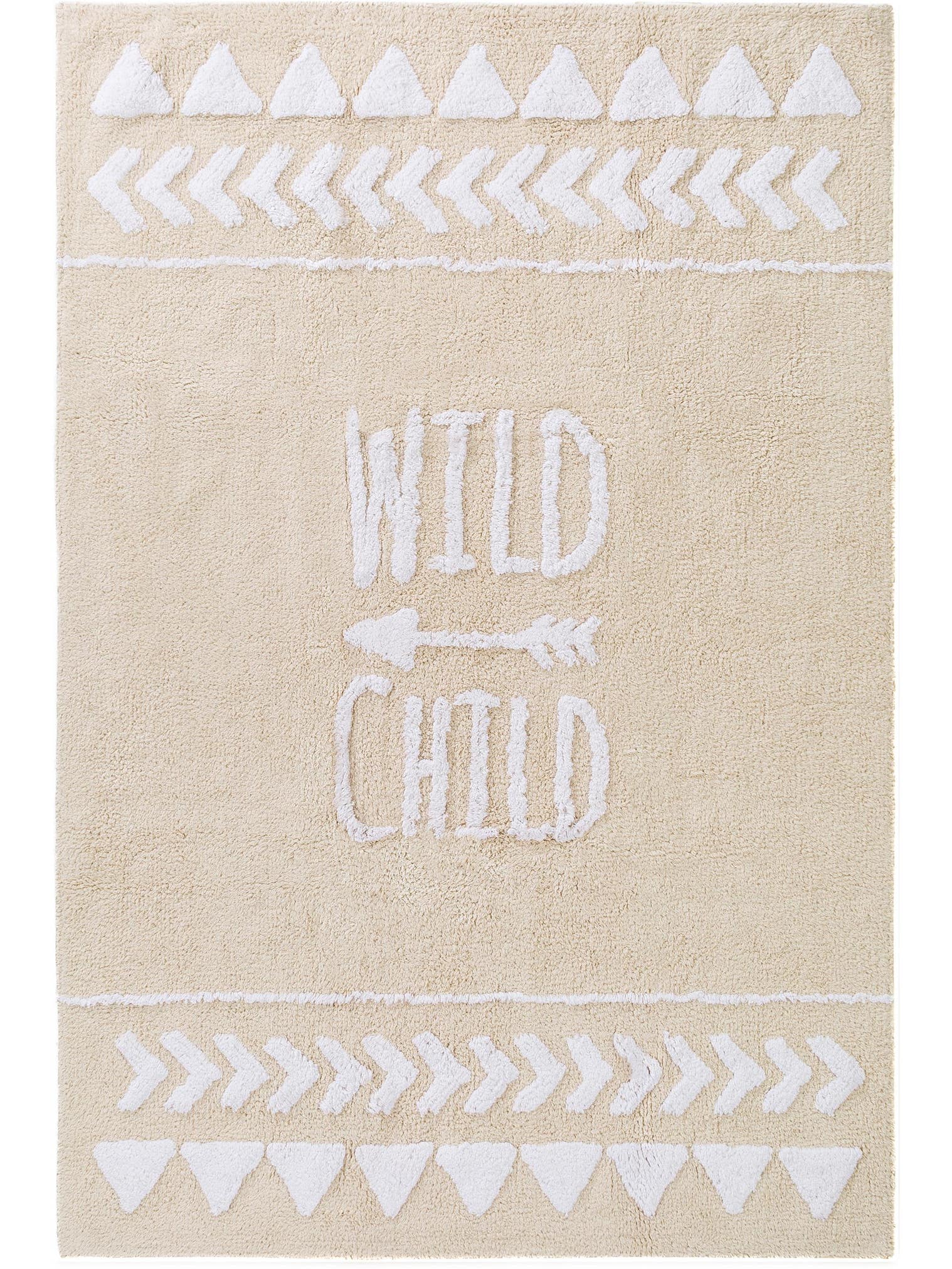Teppich aus 100% Baumwolle in Beige mit 11 bis 20 mm hohem Flor von Lytte