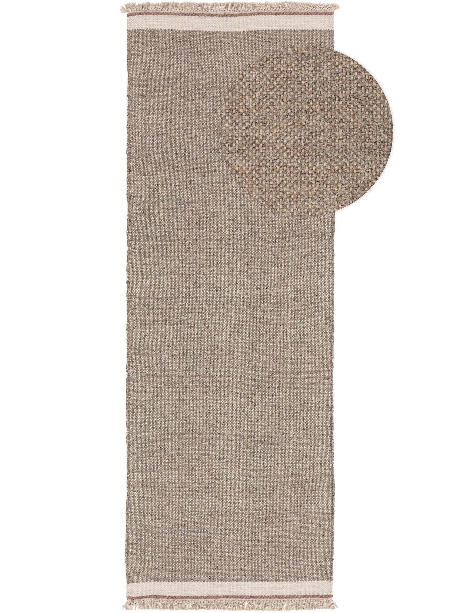 Teppich aus 60% Wolle, 40% Baumwolle in Grau mit bis 5 mm hohem Flor von benuta Pop
