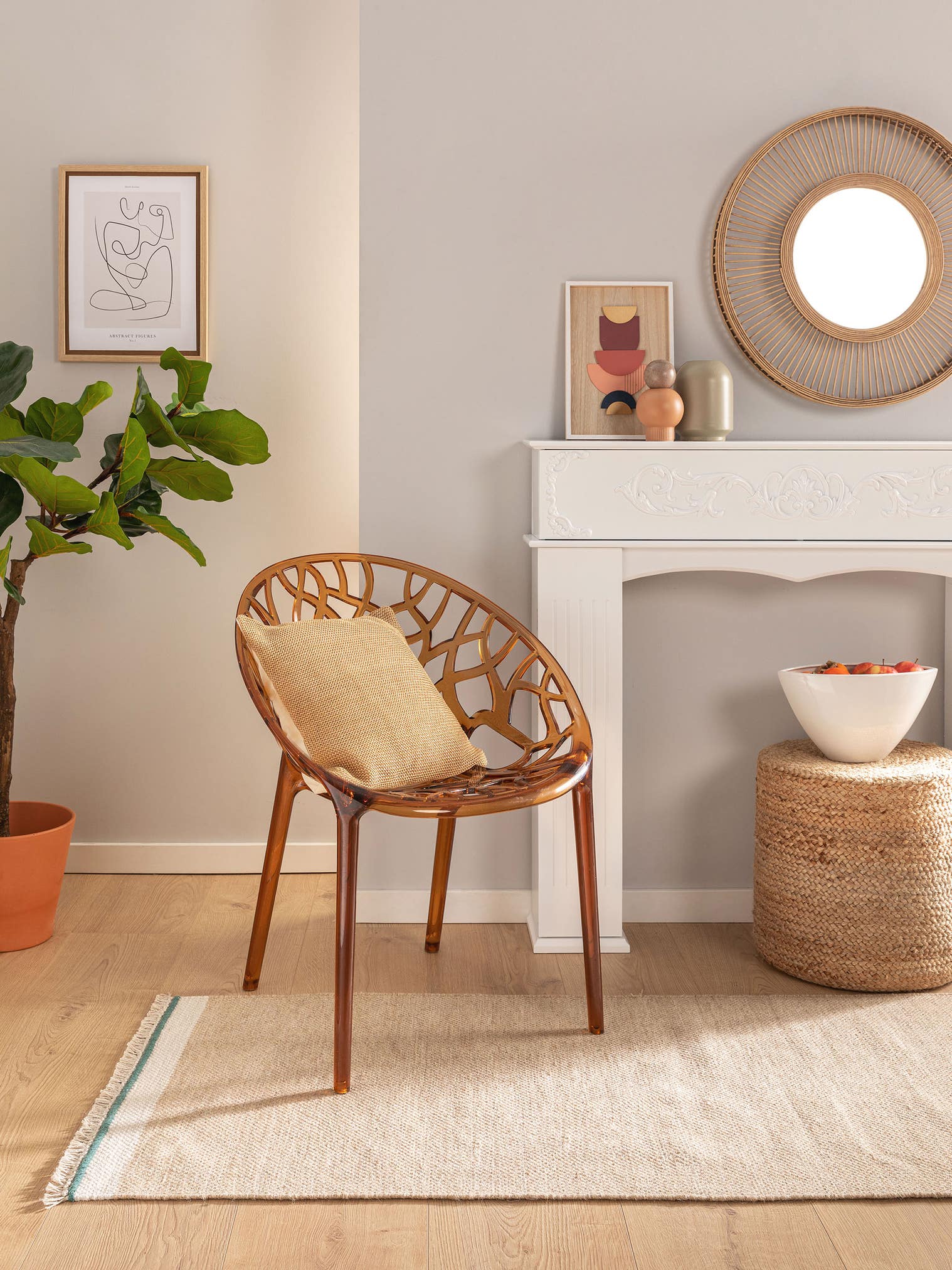 Teppich aus 60% Wolle, 40% Baumwolle in Beige mit bis 5 mm hohem Flor von benuta Pop