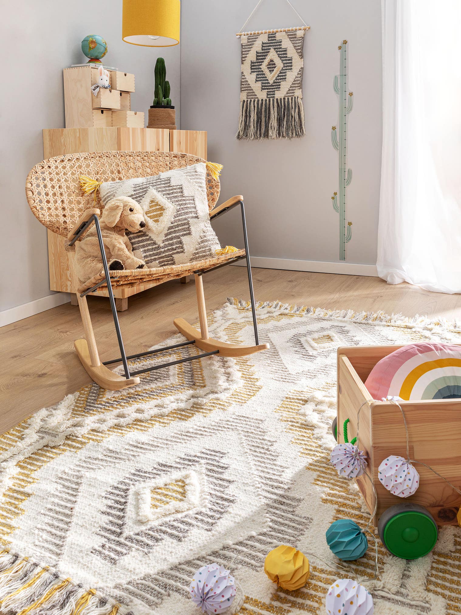 Örngott Wanda Gul med Kelim-design i 70% Ull, 30% Polyester från Lytte