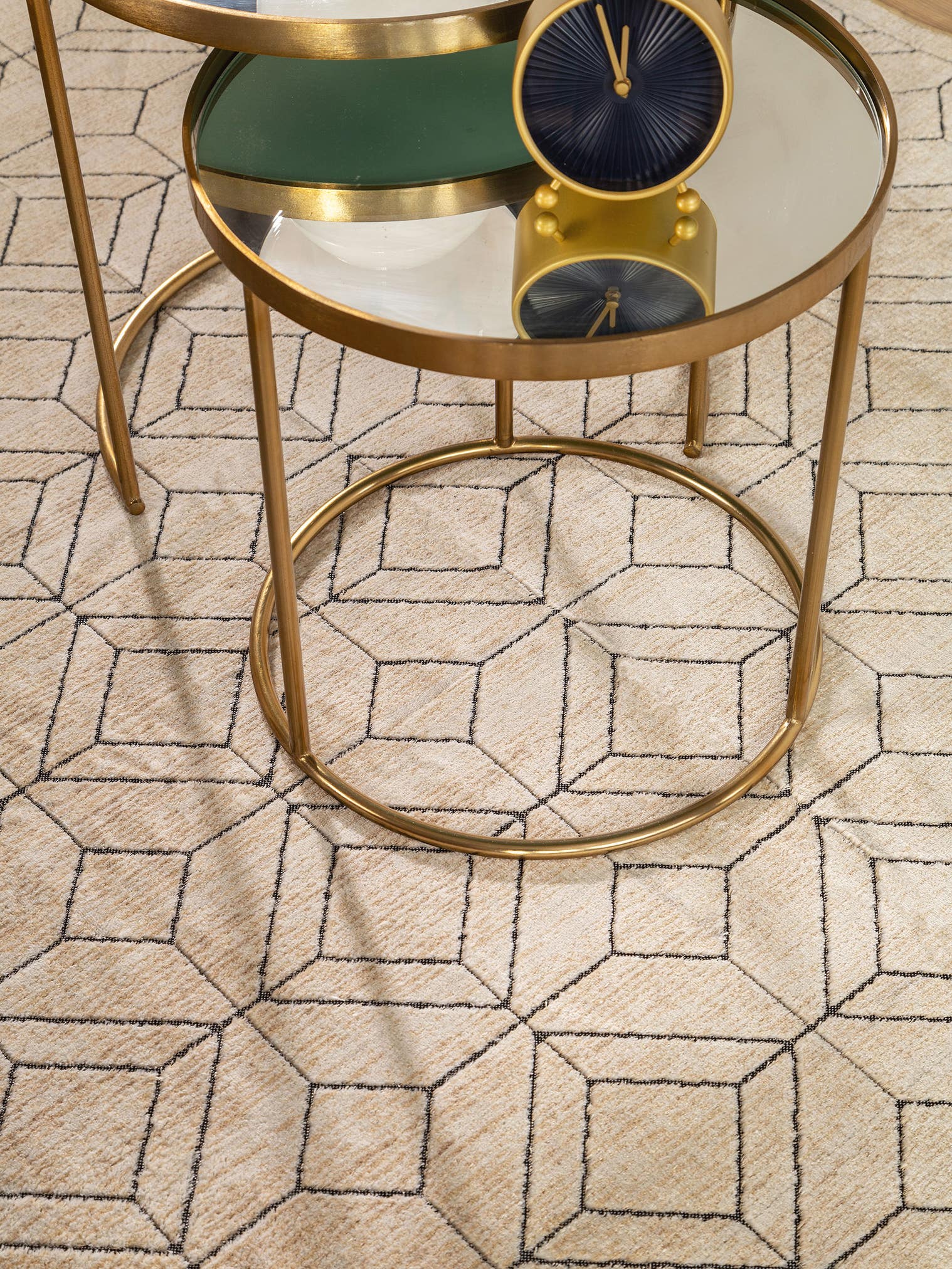 Rug made of 100% Polyester in Beige with a 1- 5 mm high pile by benuta