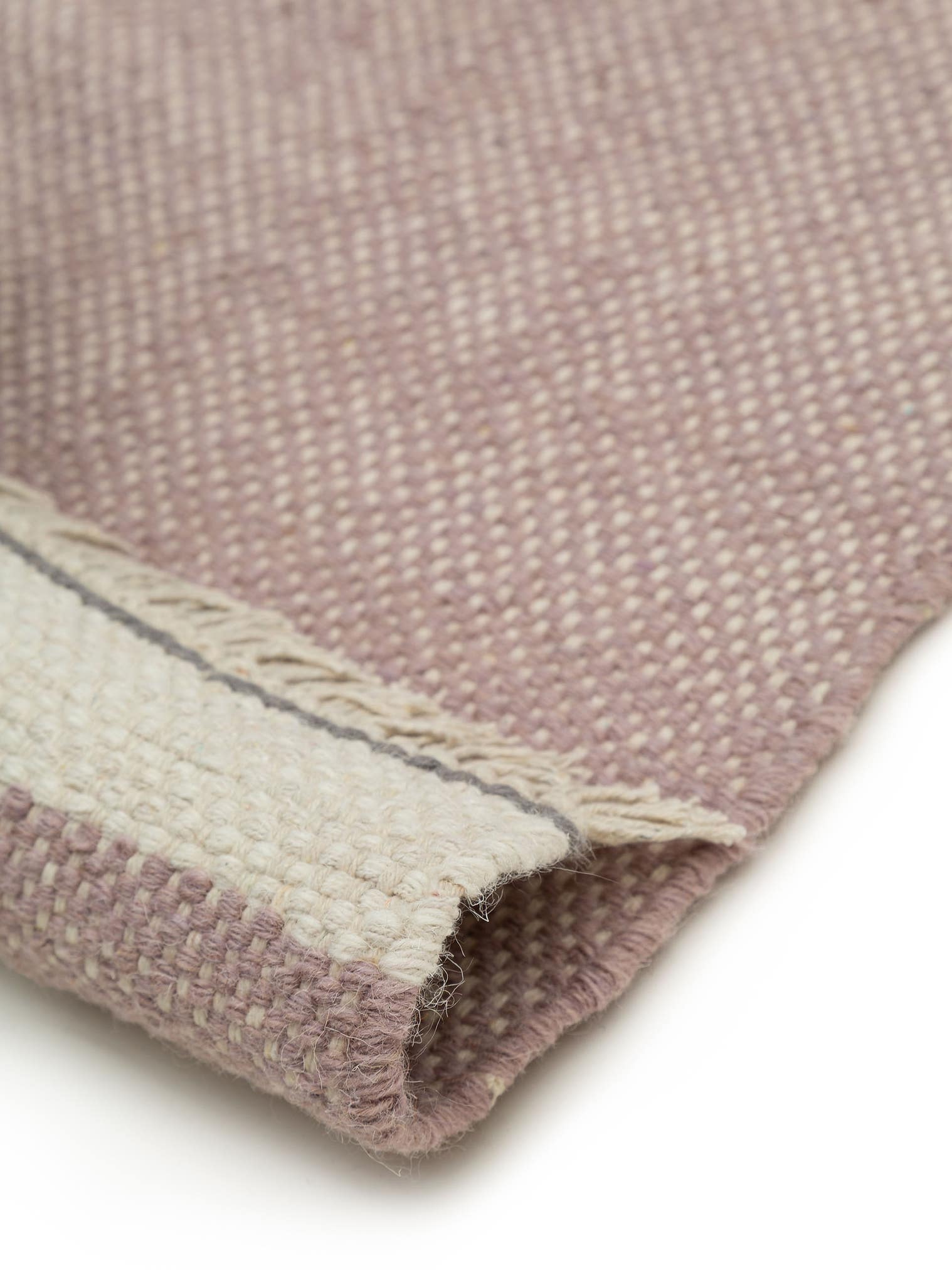 Teppich aus 60% Wolle, 40% Baumwolle in Rosa mit bis 5 mm hohem Flor von benuta Pop