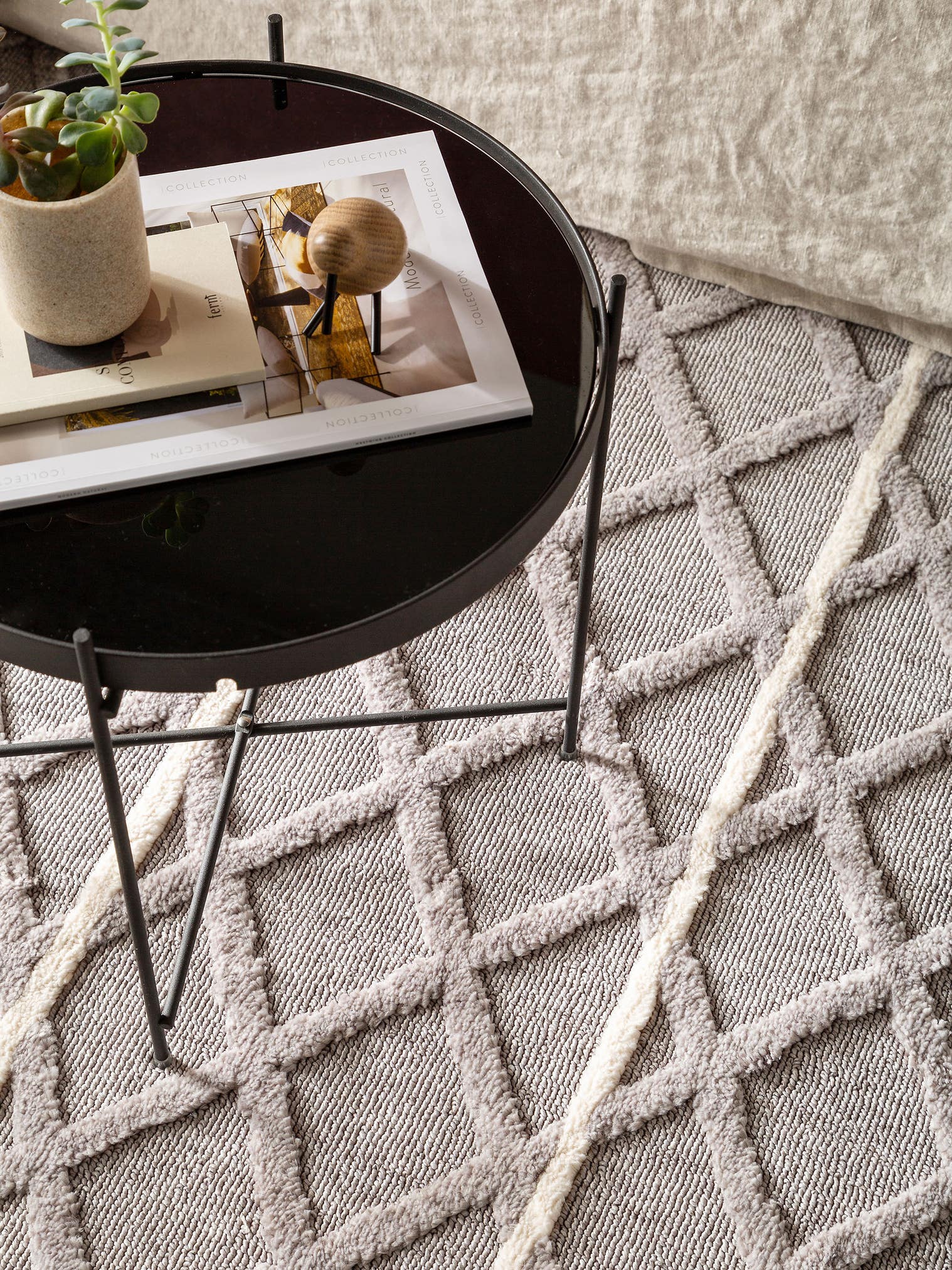 Tappeto di 100% Poliestere in Grigio con pelo alto 11 - 20 mm da benuta Pop
