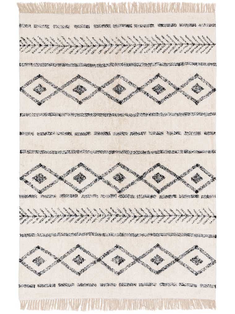 Rug made of 100% Cotton in Beige with a 6 - 10 mm high pile by benuta Nest