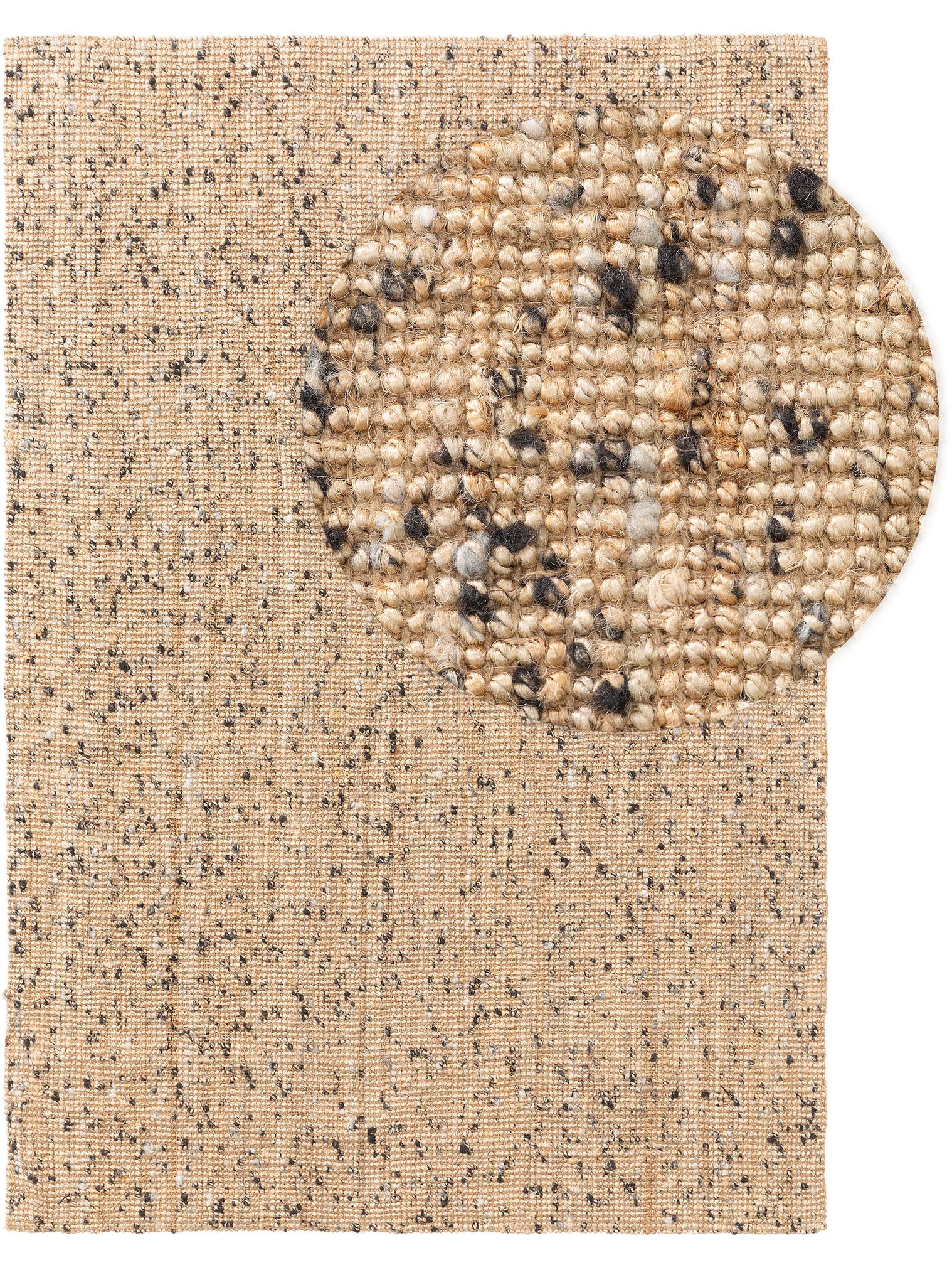 Teppich aus 85% Jute, 15% Wolle in Beige mit bis 5 mm hohem Flor von benuta Pure
