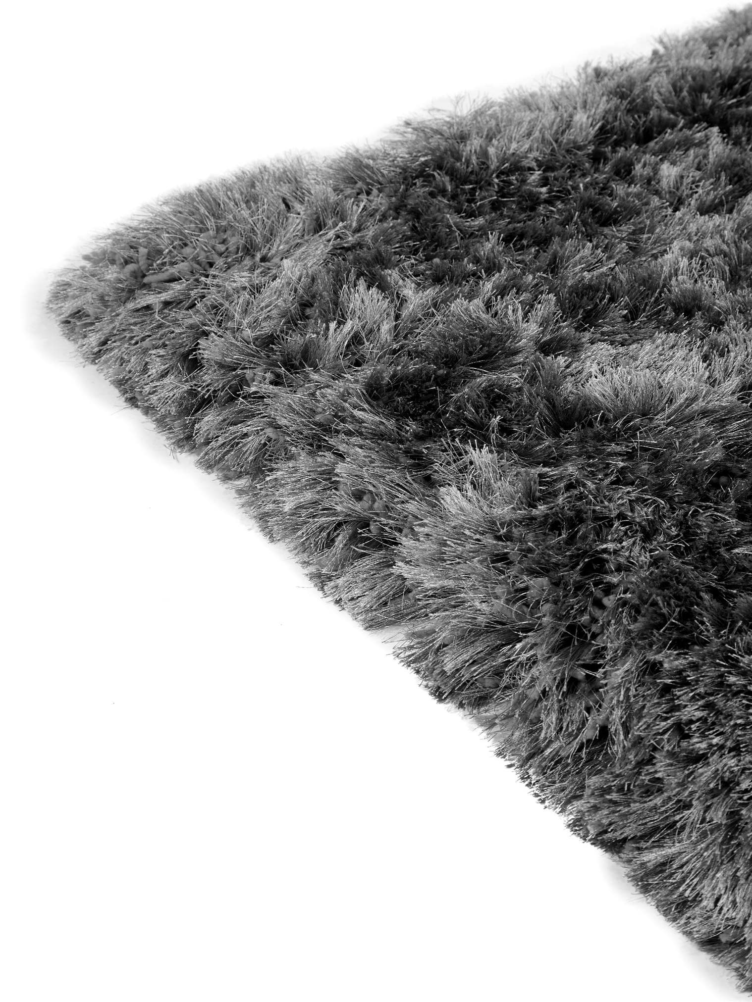 Tappeto di 100% Poliestere in Grigio con pelo alto 71 - 80 mm da benuta Finest