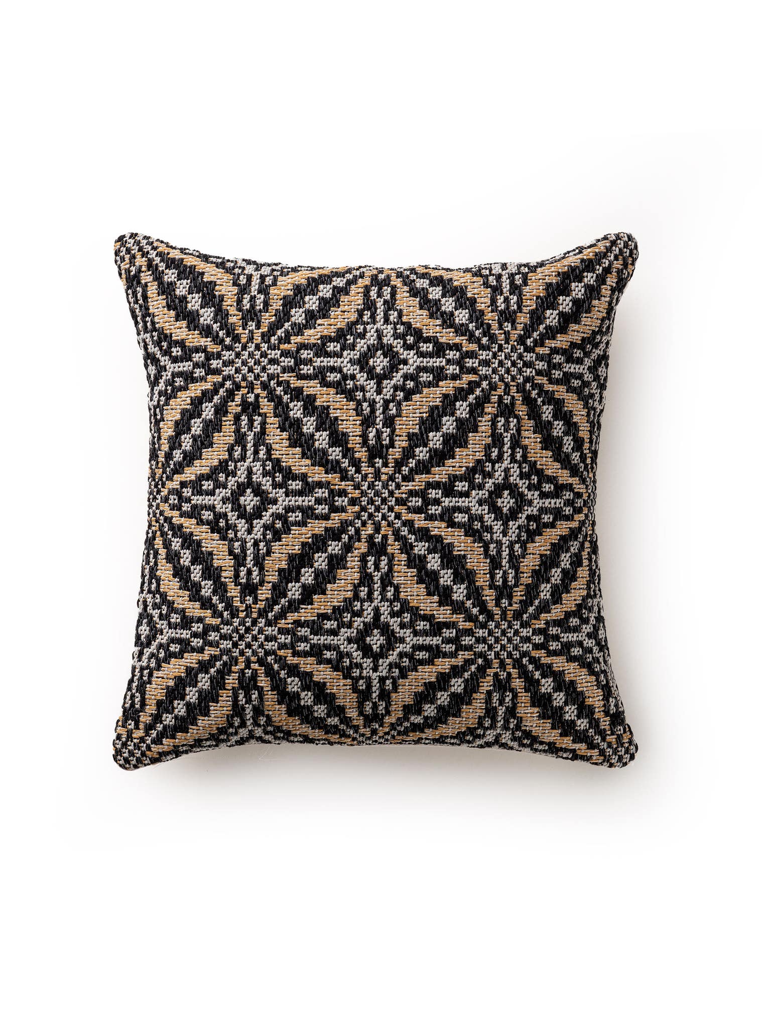 Funda de almohada Nizza Negro con diseño de Bereber en 100% Algodón de benuta Nest