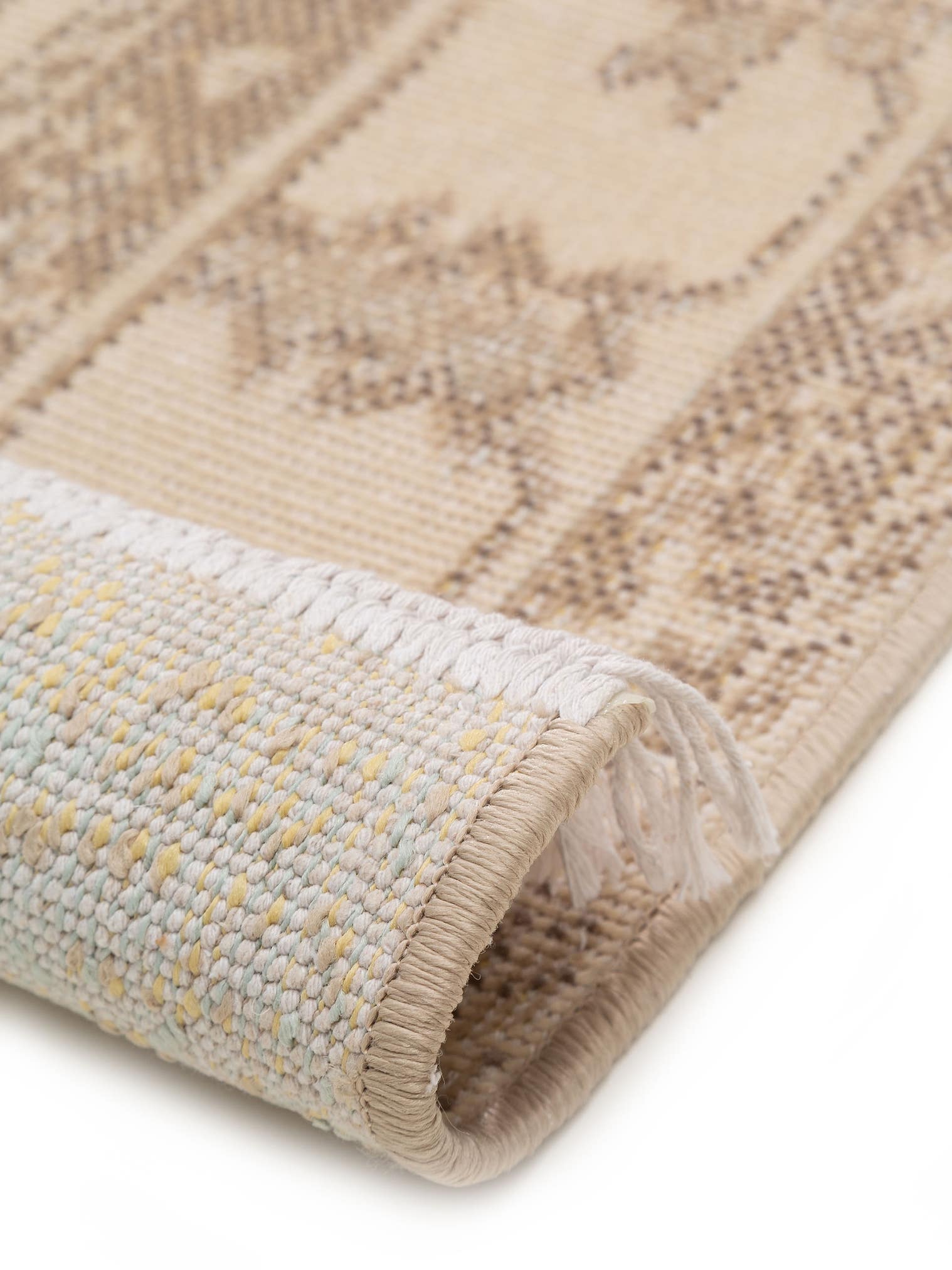 Teppich aus 60% Baumwolle, 40% Polypropylen in Beige mit bis 5 mm hohem Flor von benuta Pop