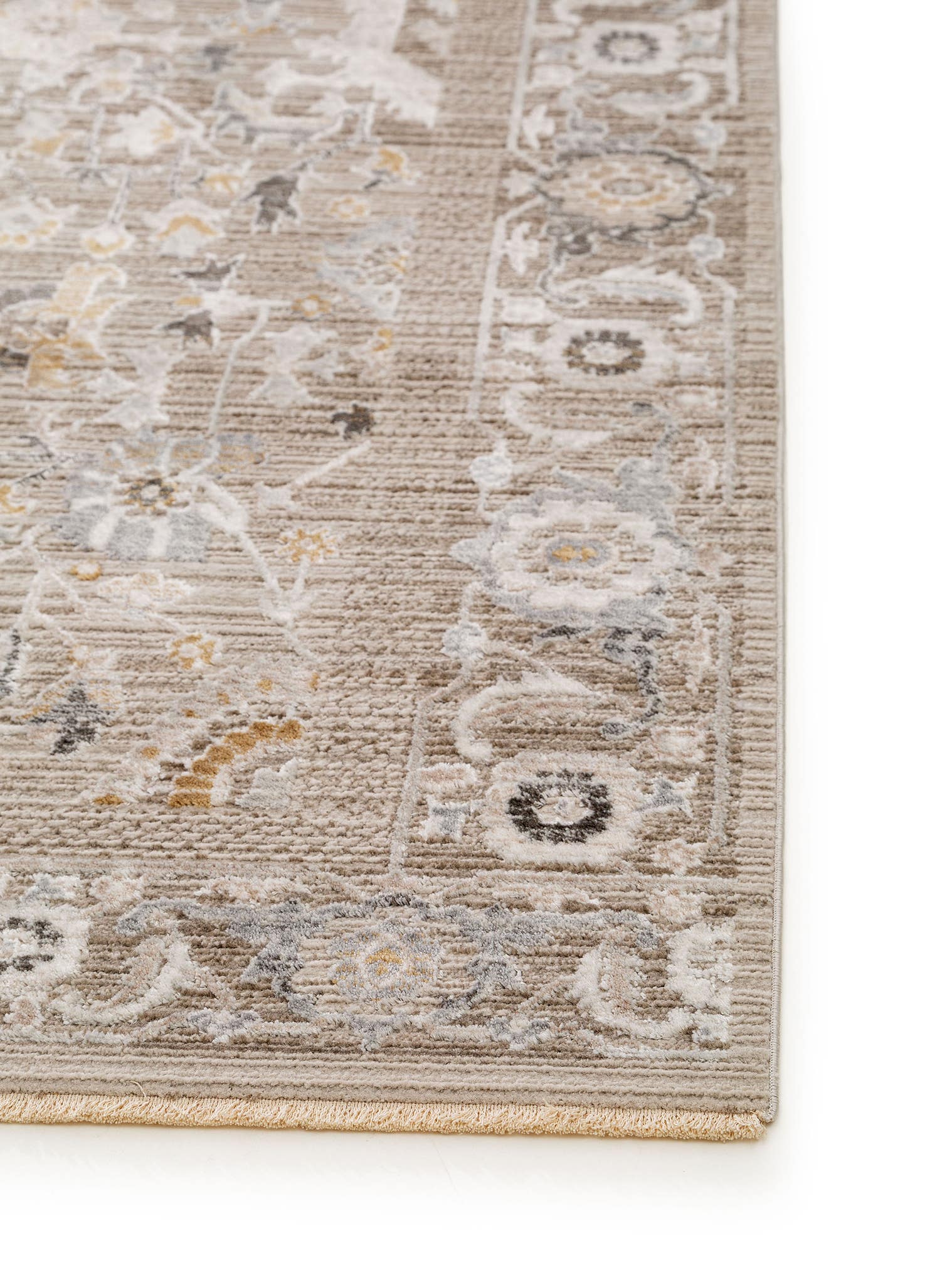 Teppich aus 65% Viskose, 35% Polyester in Grau mit 6 bis 10 mm hohem Flor von benuta Nest