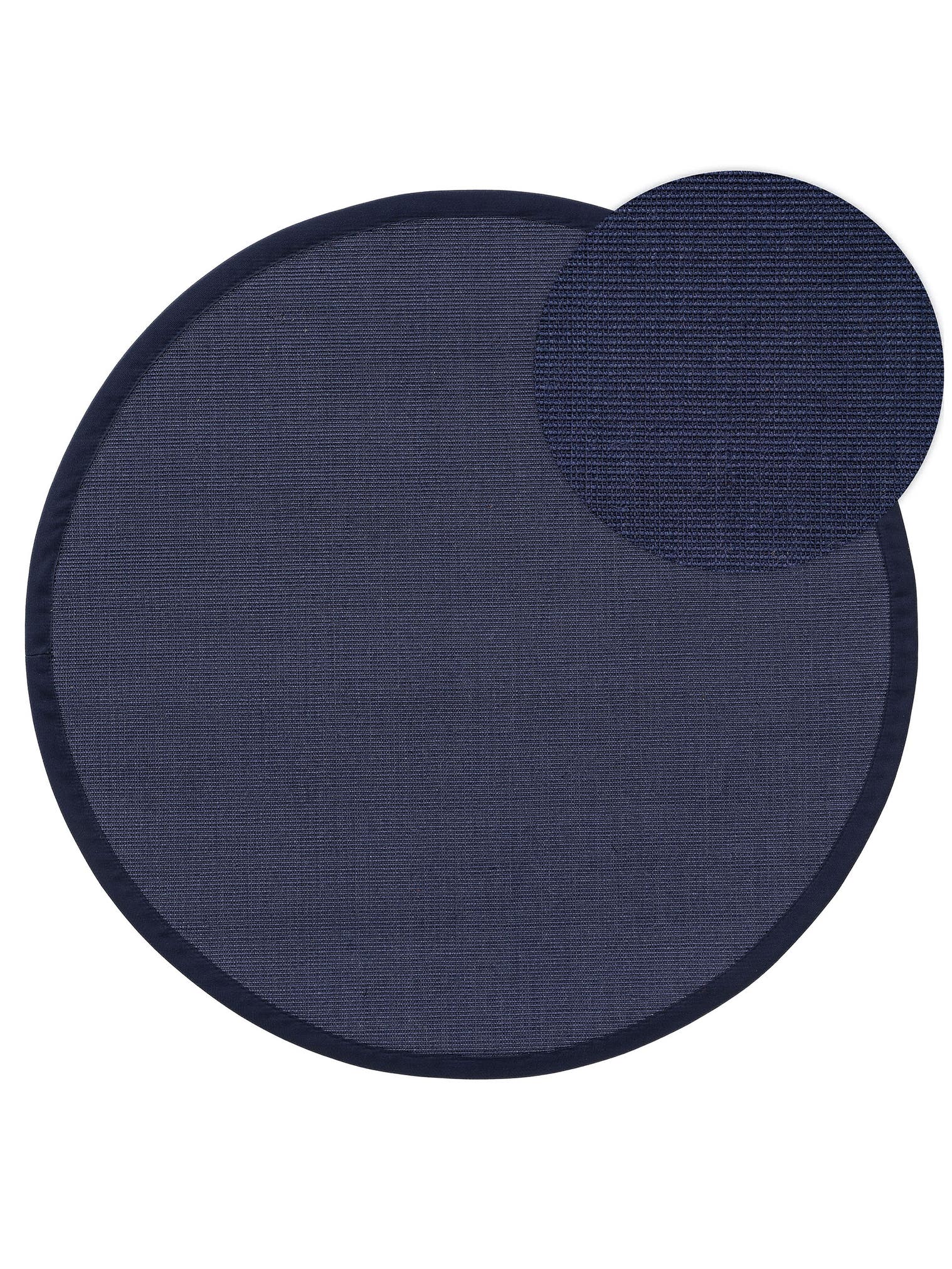 Tapis en 100% Sisal en Bleu avec une pile de 1- 5 mm de hauteur de benuta Nest