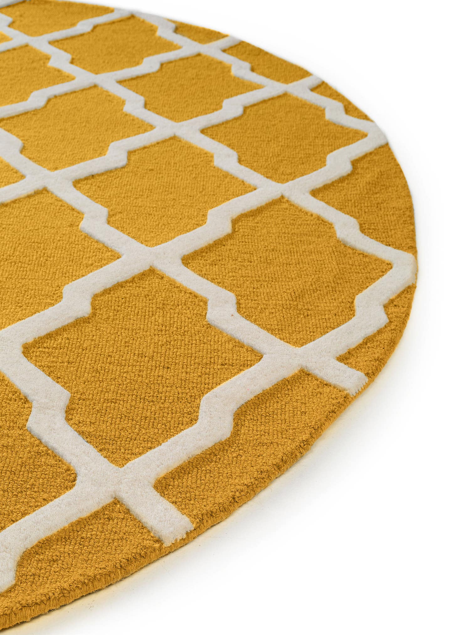Teppich aus 100% Wolle in Gelb mit 11 bis 20 mm hohem Flor von benuta Pure