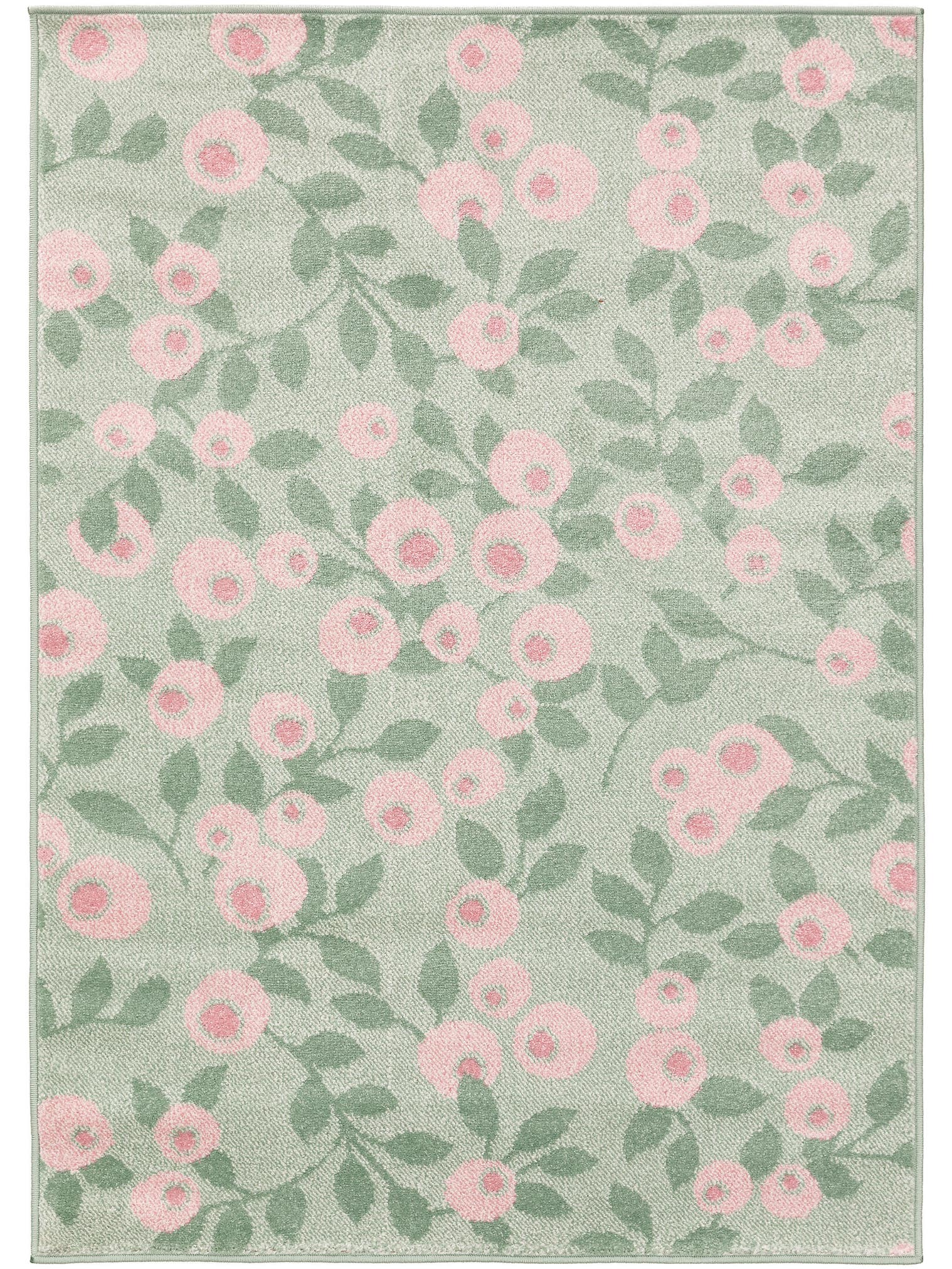 Teppich aus 100% Polypropylen in Grün mit 6 bis 10 mm hohem Flor von benuta