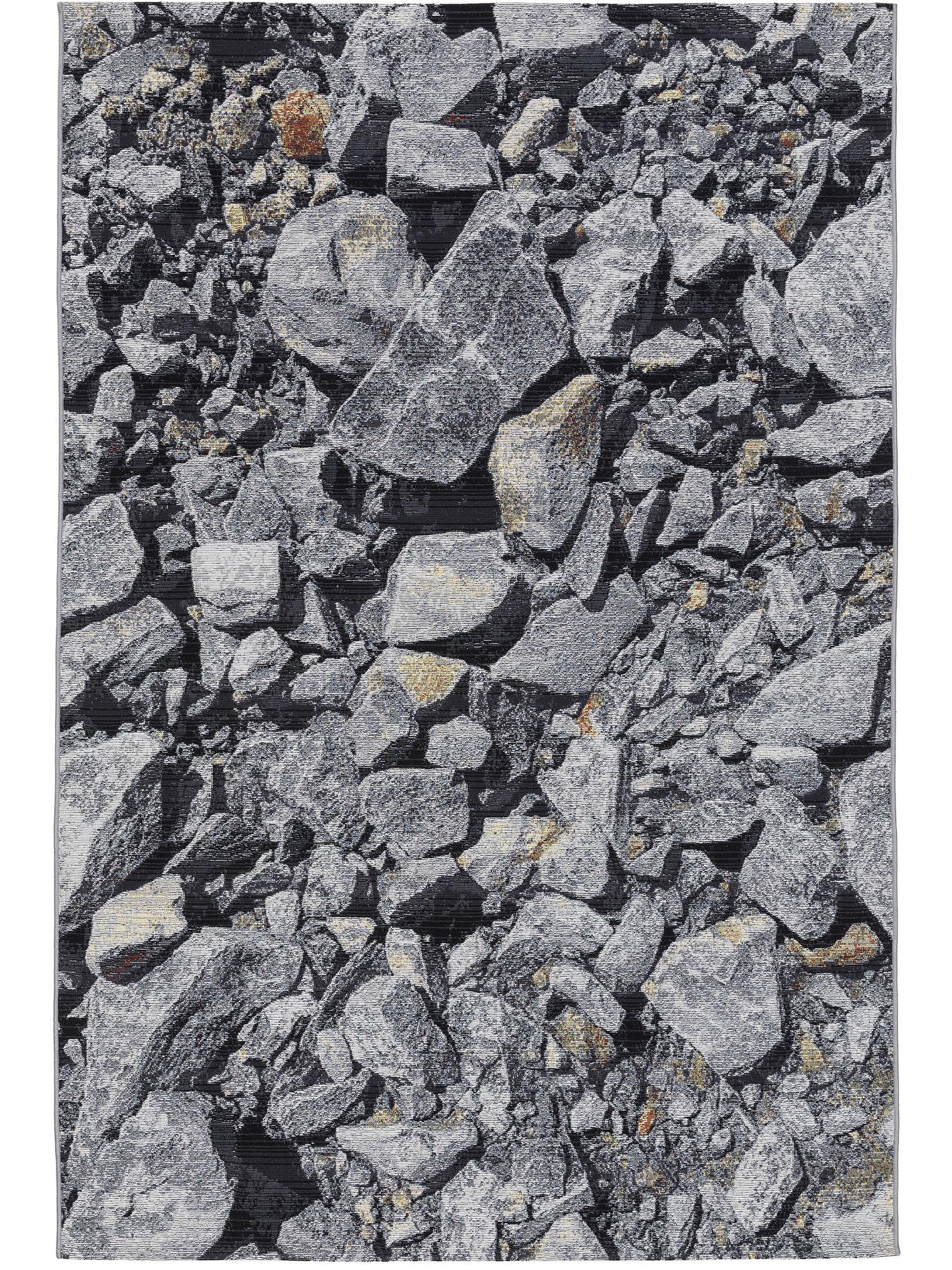 Teppich aus 76% Polypropylen, 24% Polyester in Grau mit bis 5 mm hohem Flor von benuta