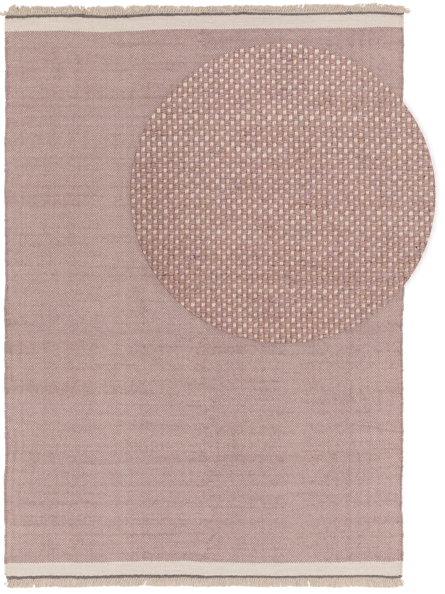 Teppich aus 60% Wolle, 40% Baumwolle in Rosa mit bis 5 mm hohem Flor von benuta Pop