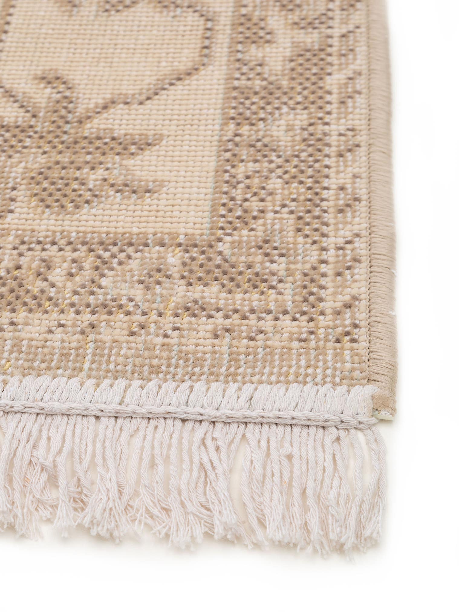 Teppich aus 60% Baumwolle, 40% Polypropylen in Beige mit bis 5 mm hohem Flor von benuta Pop