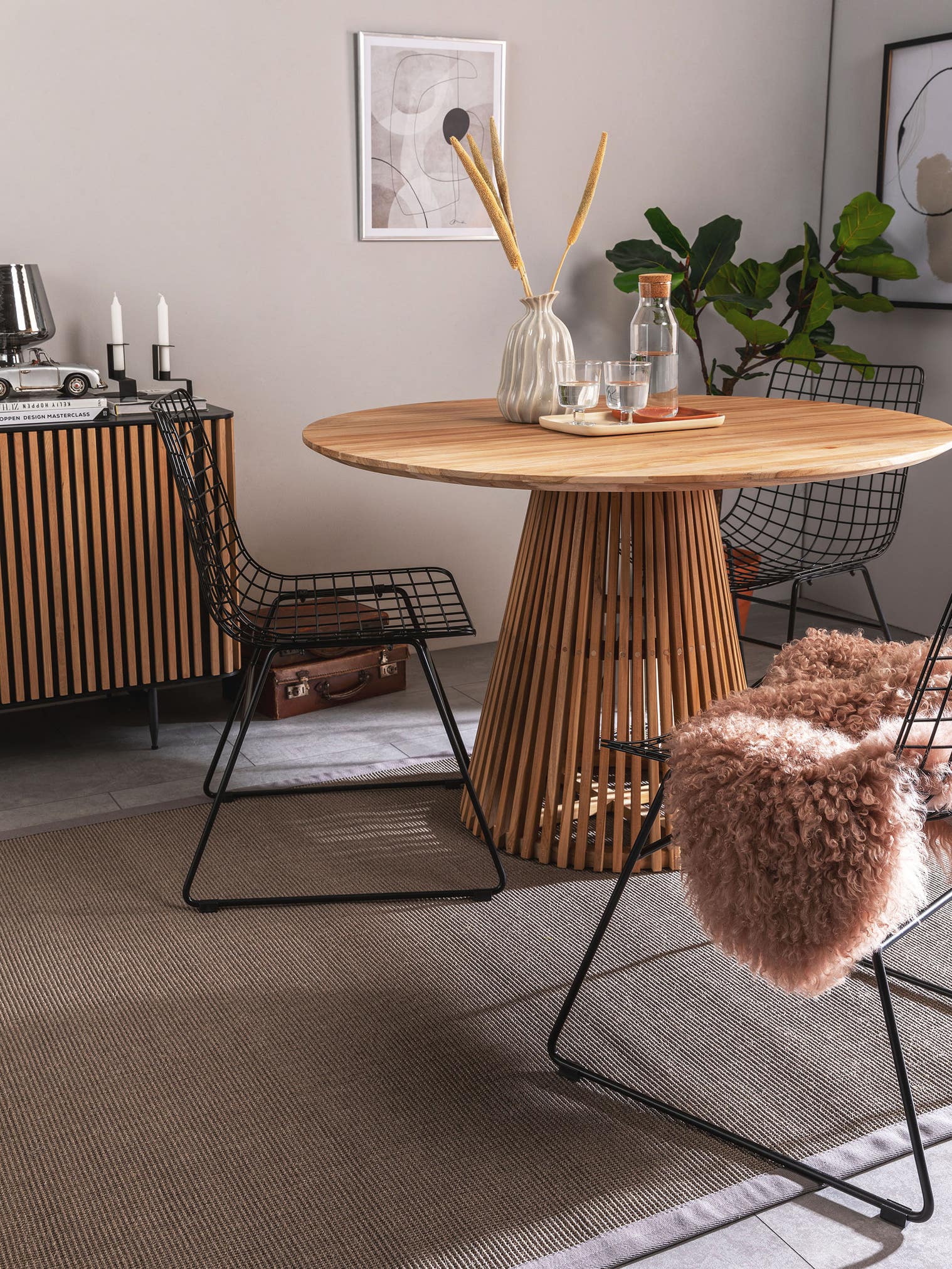 Rug made of 100% Sisal in Grey with a 1- 5 mm high pile by benuta Nest