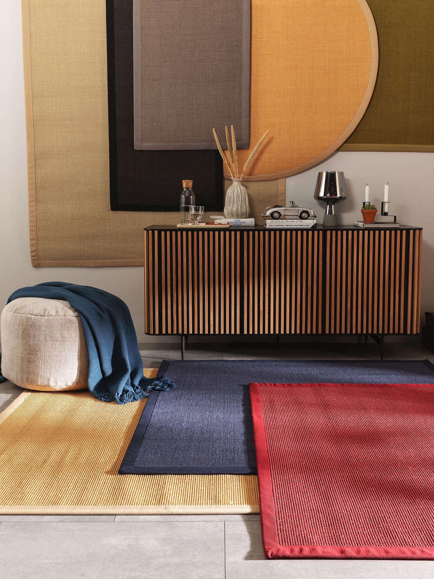 Rug made of 100% Sisal in Grey with a 1- 5 mm high pile by benuta Nest