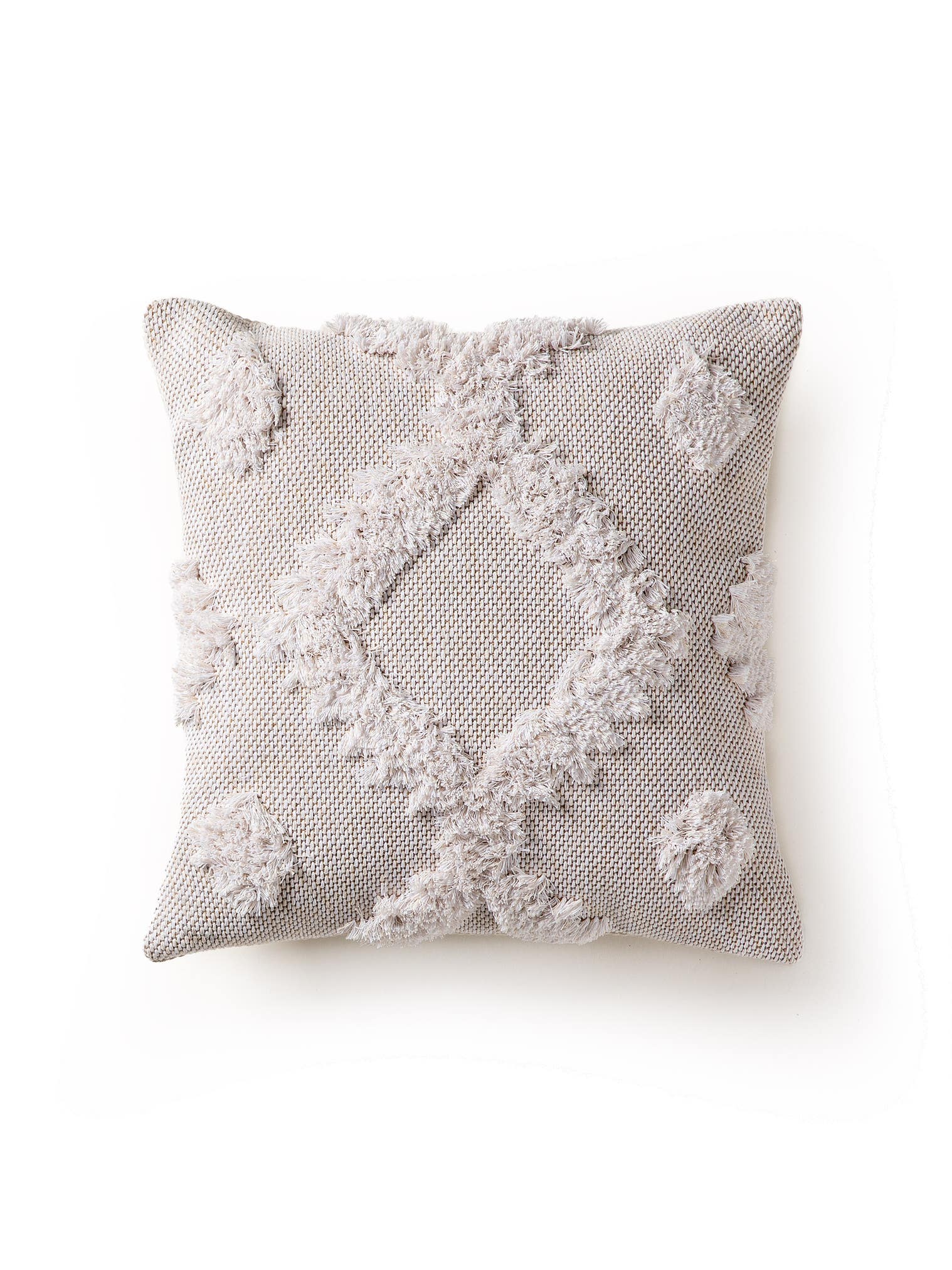 Kissenbezug Samson Cream im Design Berber aus 100% Baumwolle von benuta Pop