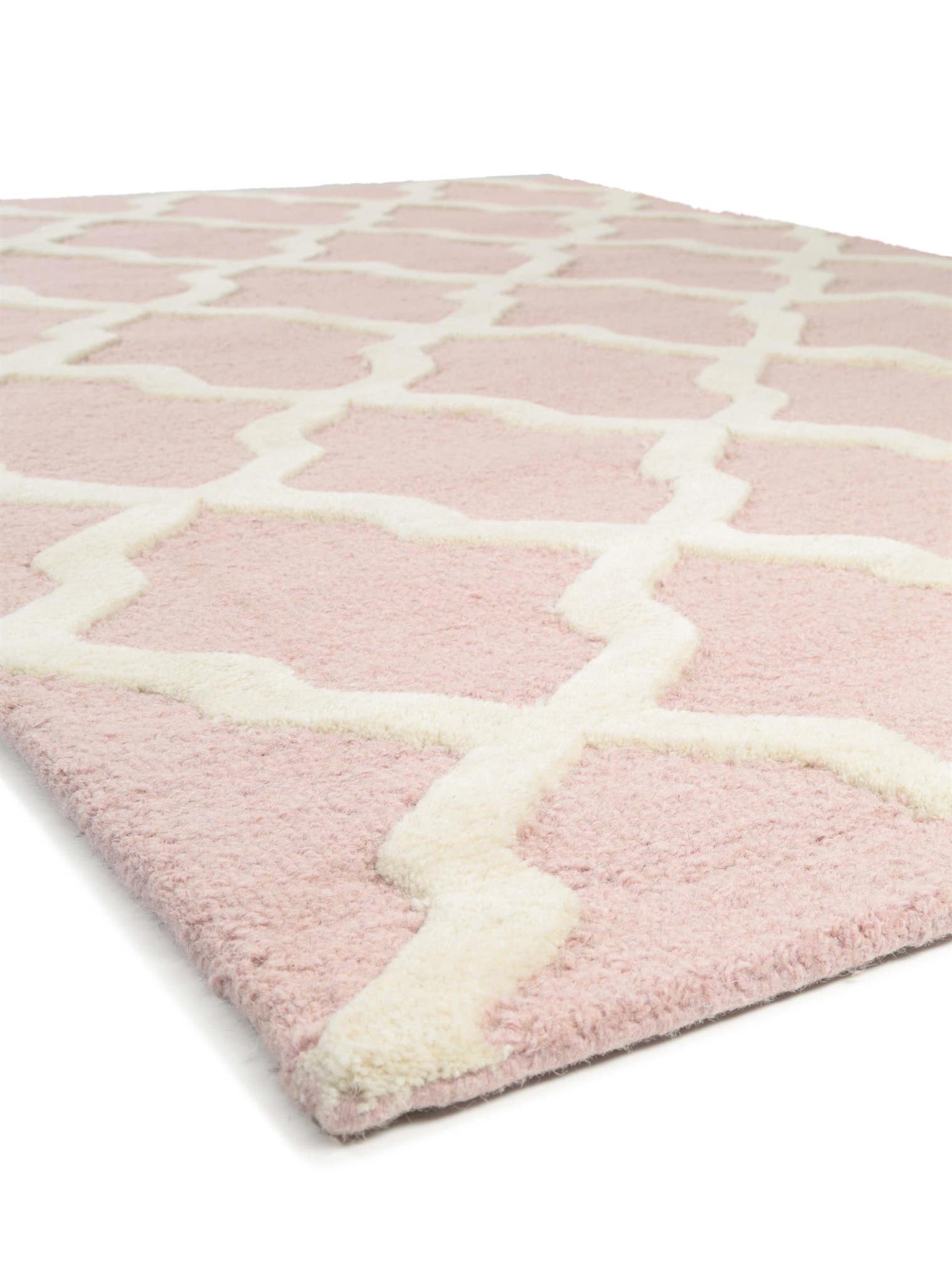 Teppich aus 100% Wolle in Rosa mit 11 bis 20 mm hohem Flor von benuta Pure