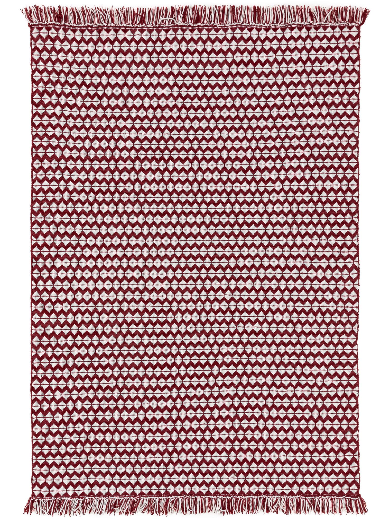 Tappeto di 100% poliestere (riciclaggio PET) in Rosso con pelo alto 1- 5 mm da benuta Pure