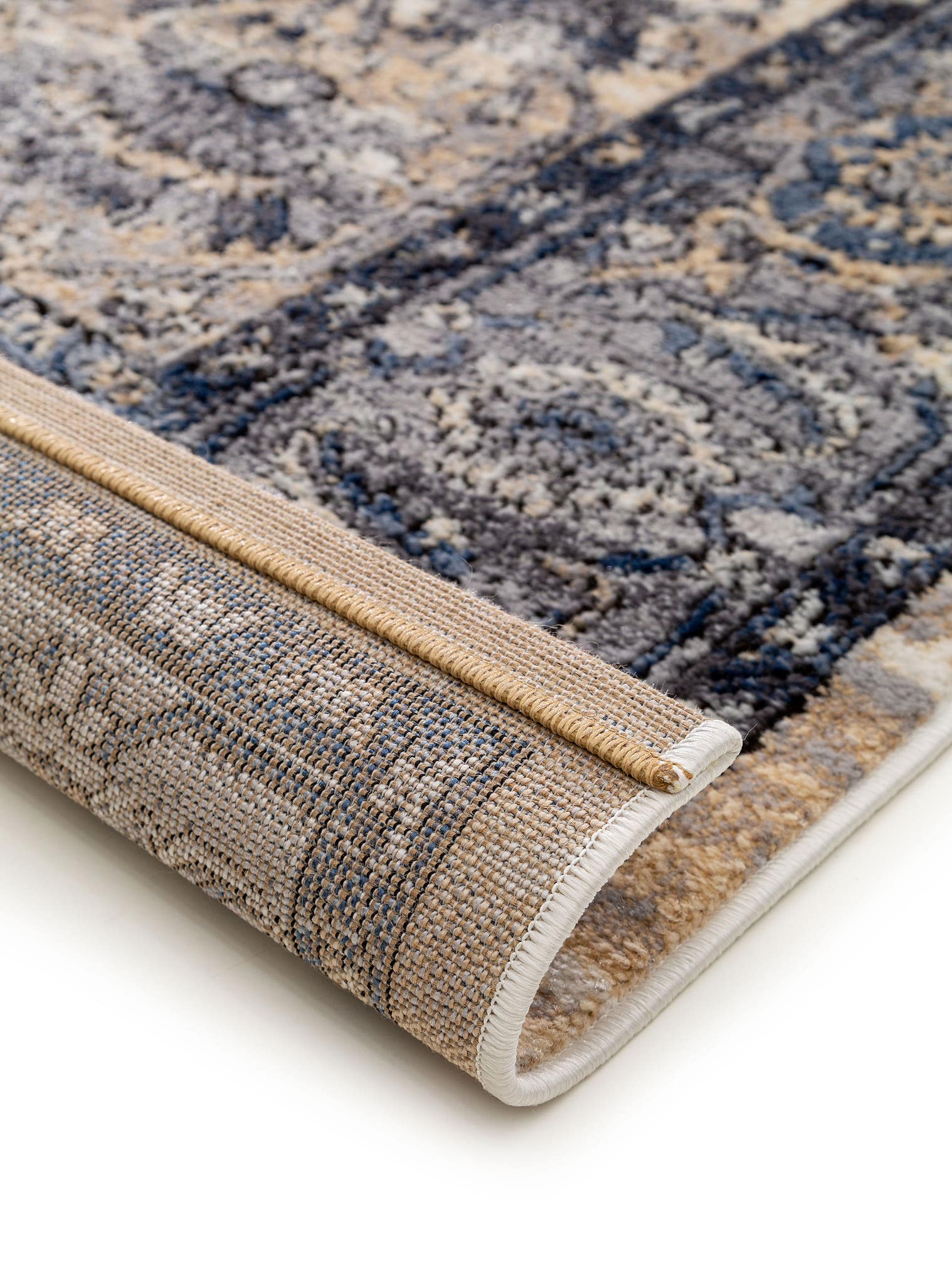 Teppich aus 70% Polyester, 30% Polypropylen in Blau mit 11 bis 20 mm hohem Flor von benuta Nest