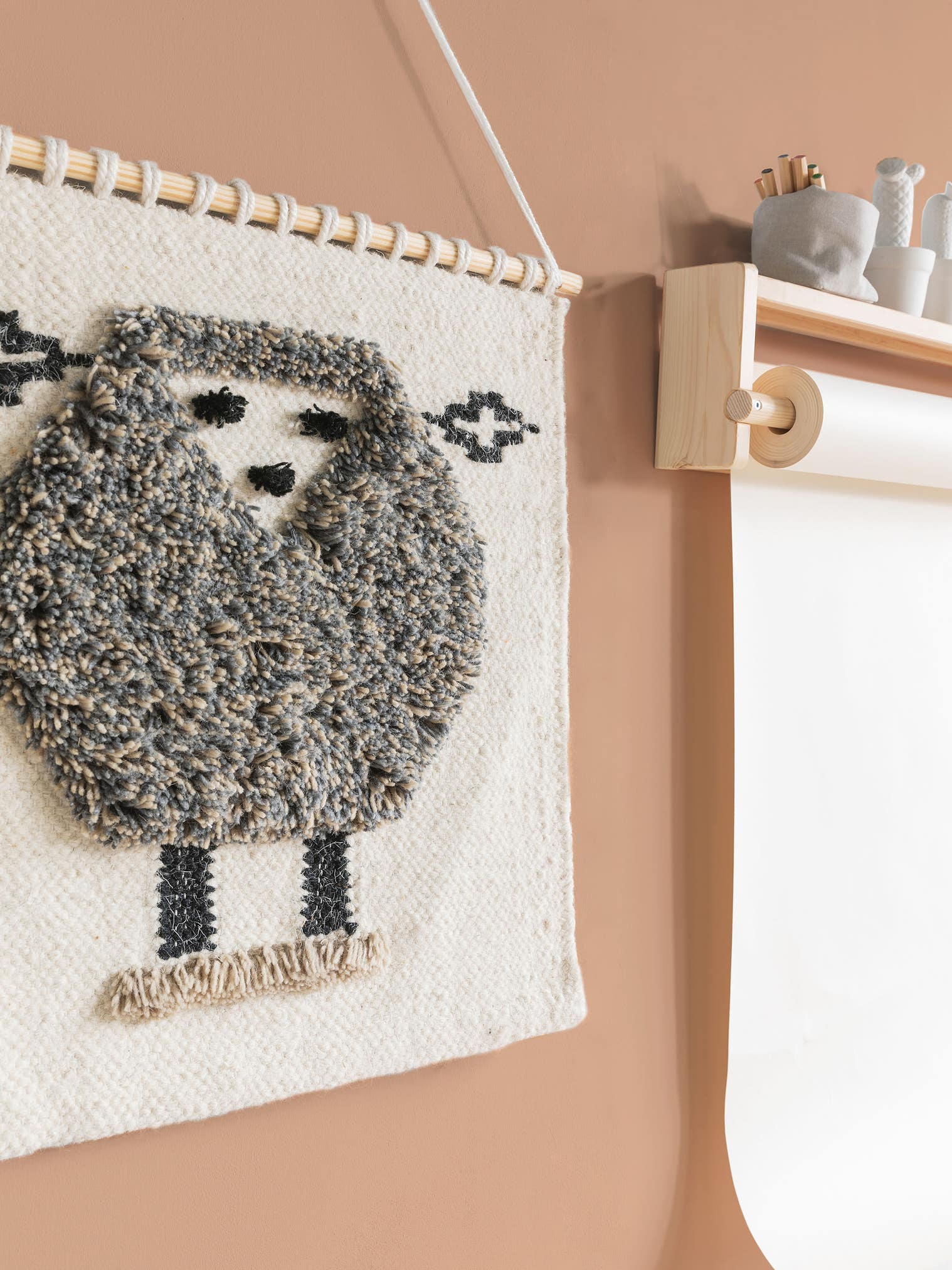 Wall Hanging Shawn Ivory in AnimalDesign design made of 80% Wool, 20% Polyester by Lytte