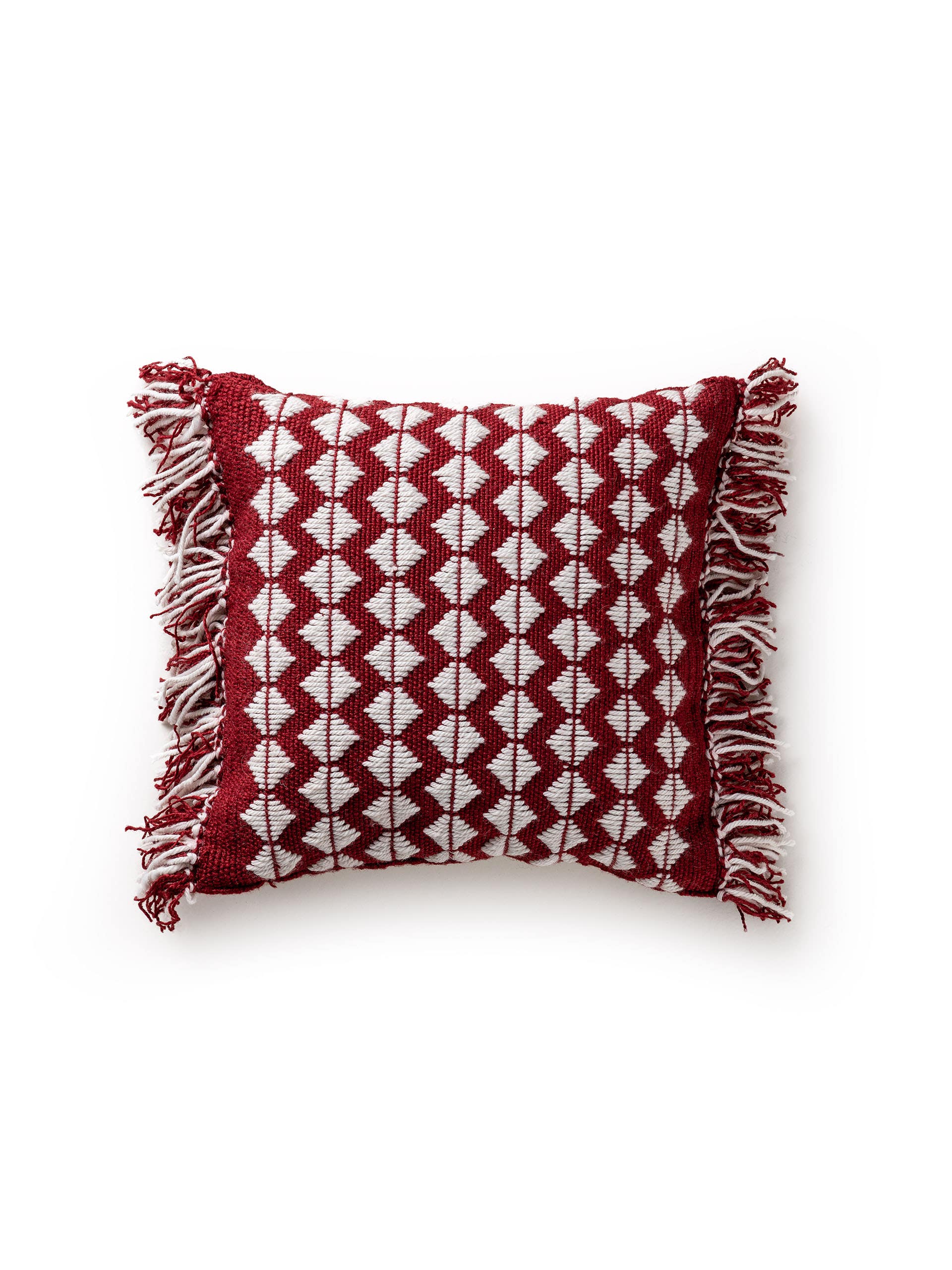 In- & Outdoor cushion Morty Red in Geometric design made of 100% Polyester (recycled PET) by benuta Pure