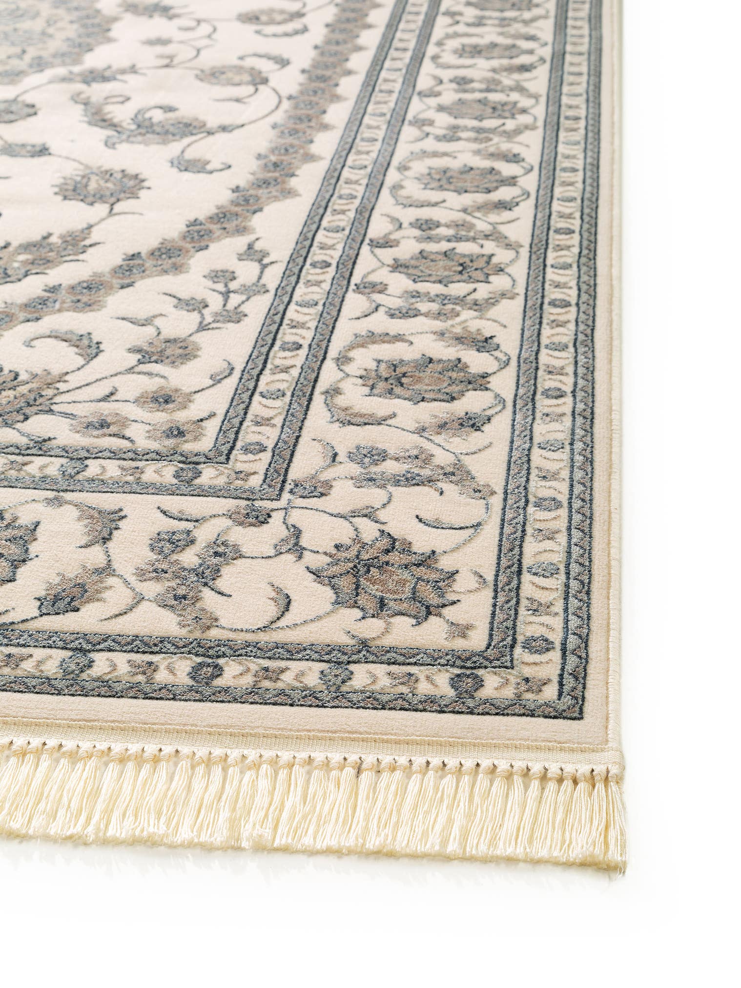 Tappeto di 55% Viscosa, 45% Poliestere in Beige con pelo alto 6 - 10 mm da benuta Nest