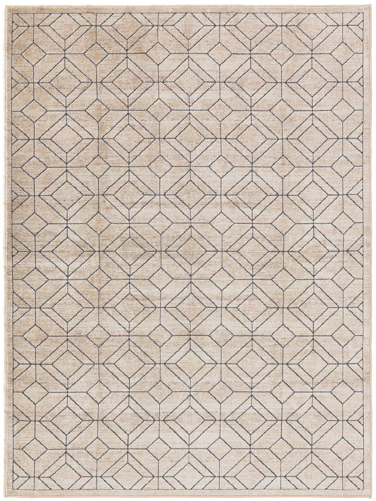 Rug made of 100% Polyester in Beige with a 1- 5 mm high pile by benuta