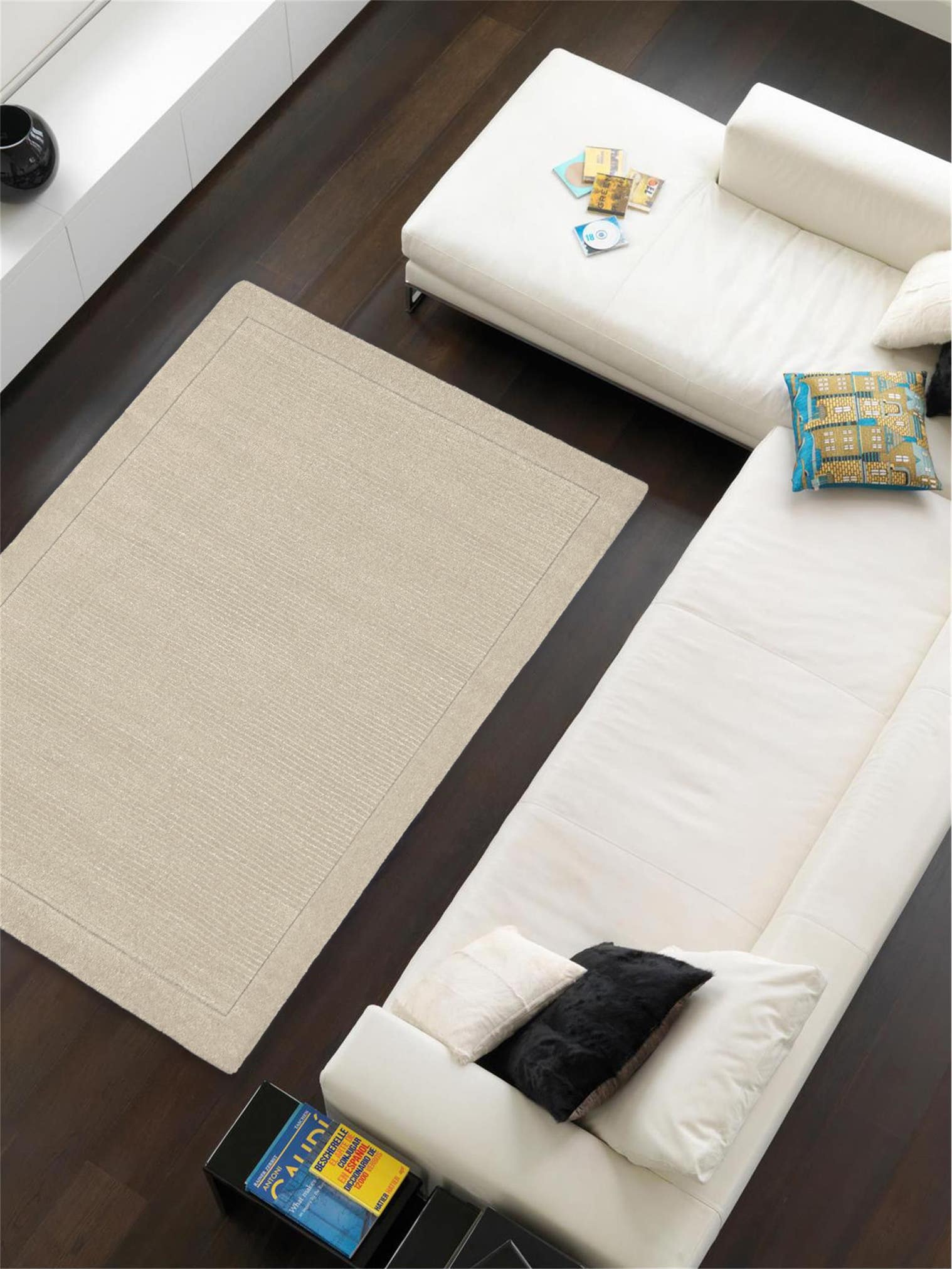 Teppich aus 100% Wolle in Beige mit 6 bis 10 mm hohem Flor von benuta