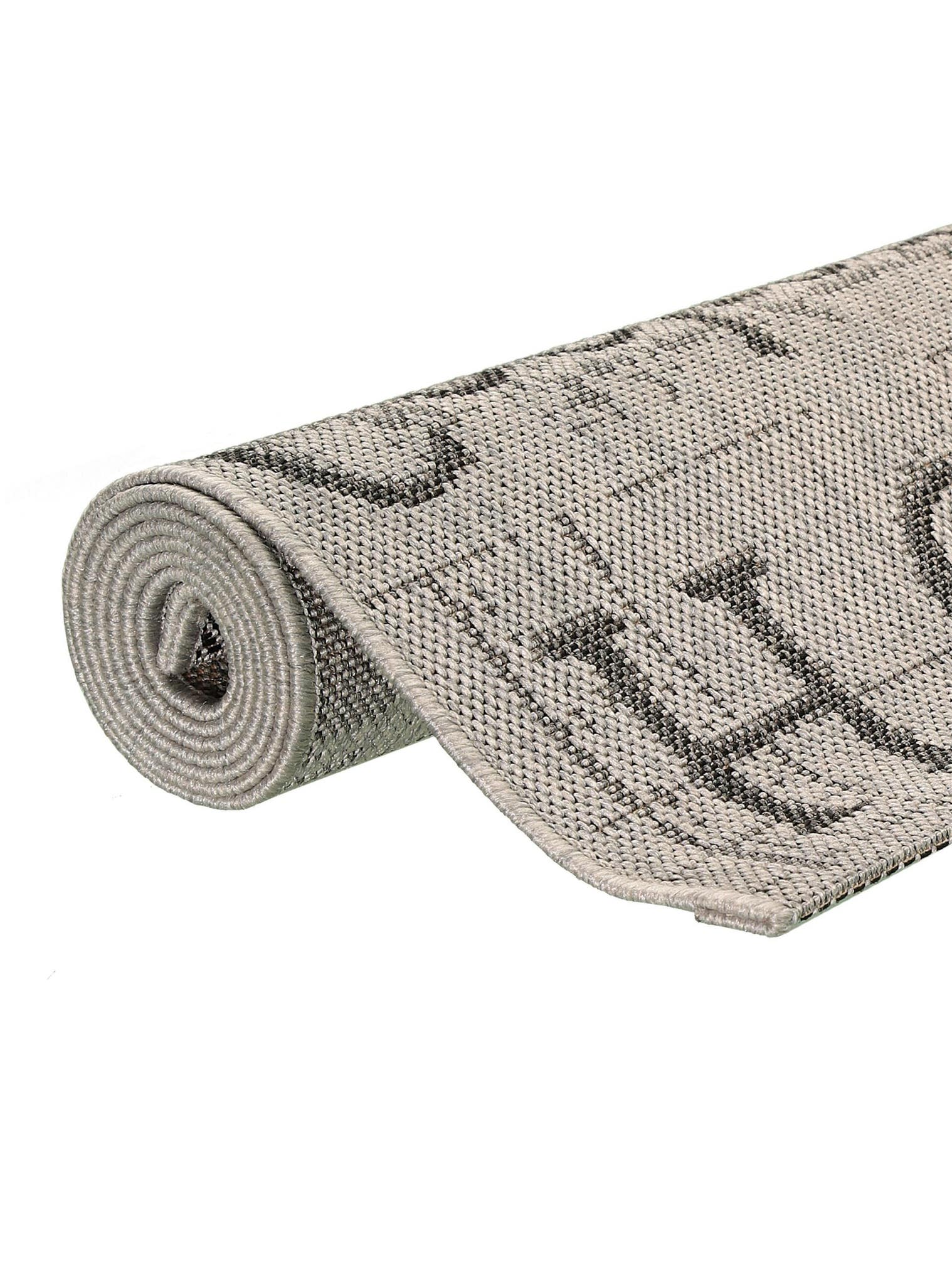 Teppich aus 100% Polypropylen in Grau mit 6 bis 10 mm hohem Flor von benuta Nest