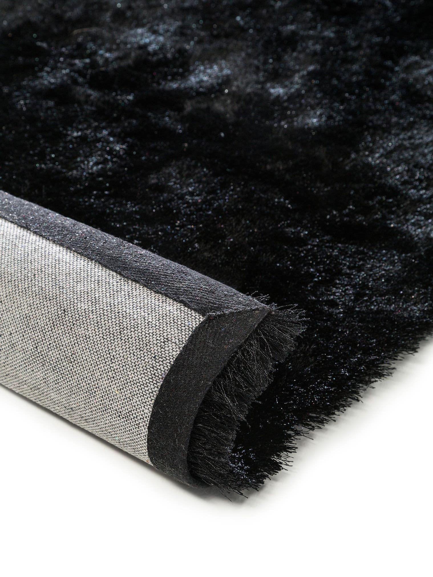 Tappeto di 100% Poliestere in Nero con pelo alto 31 - 40 mm da benuta Nest