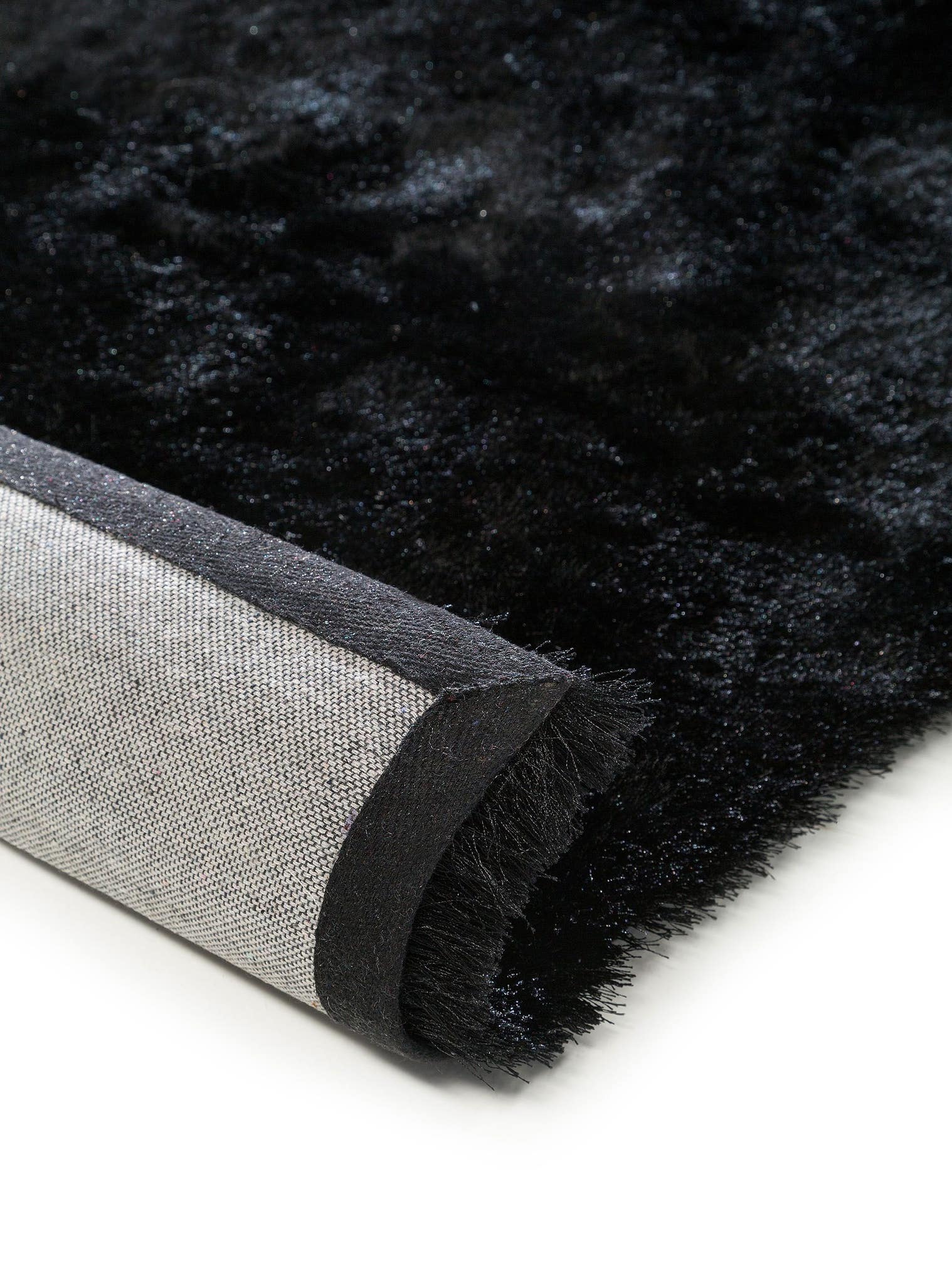 Tappeto di 100% Poliestere in Nero con pelo alto 31 - 40 mm da benuta Nest