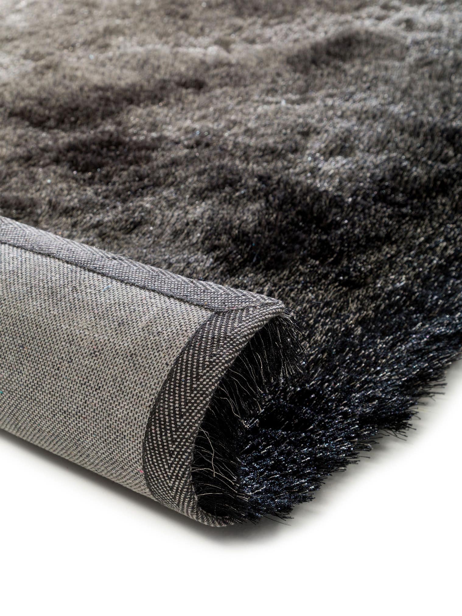 Tapis en 100% Polyester en Gris avec une pile de 31 - 40 mm de hauteur de benuta Nest