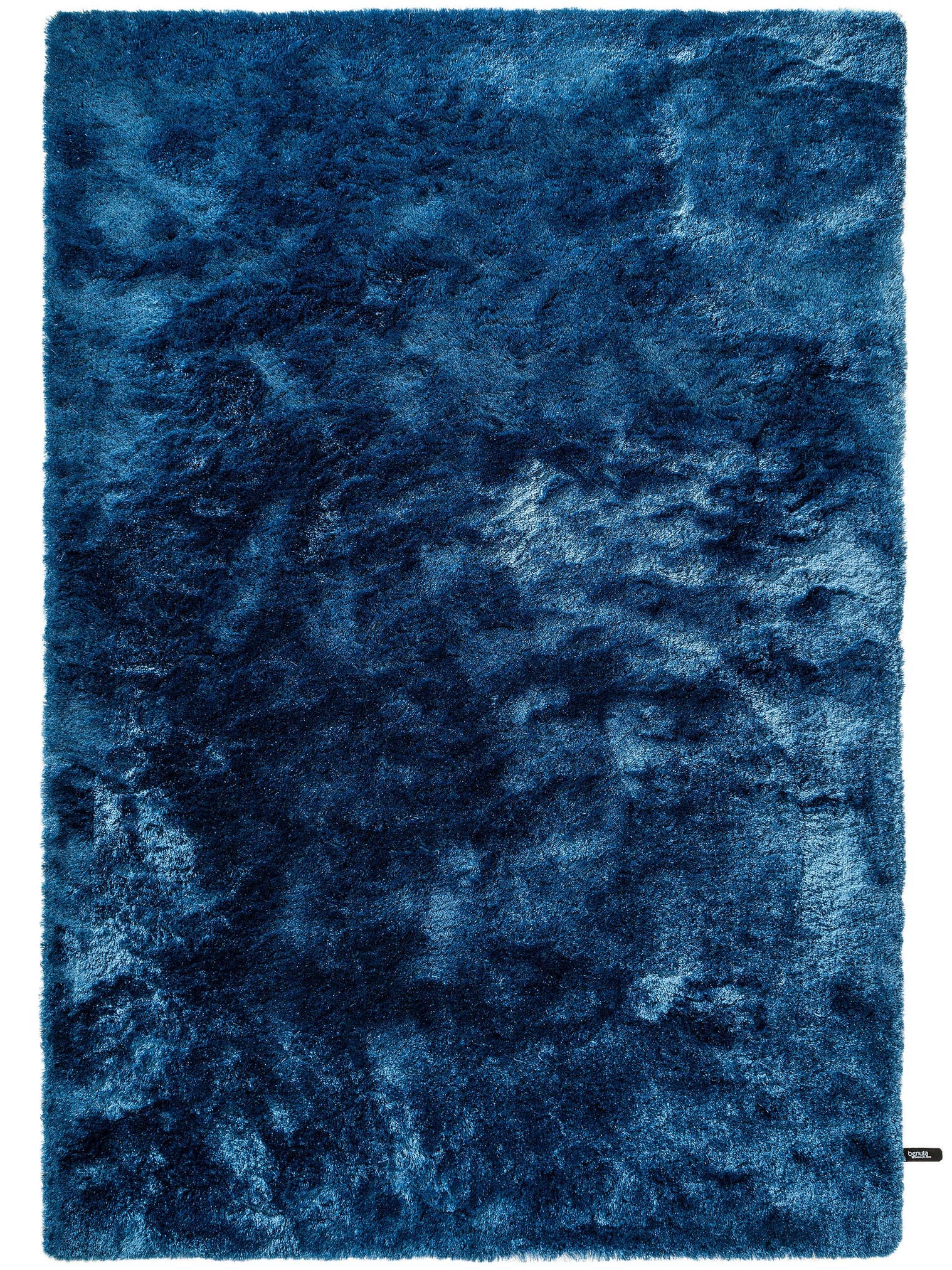 Rug made of 100% Polyester in Blue with a 31 - 40 mm high pile by benuta Nest