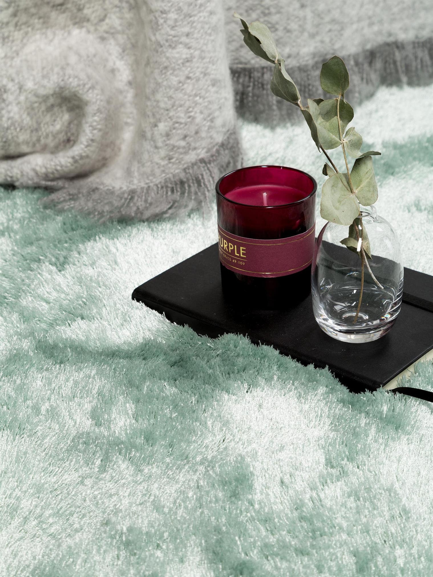 Teppich aus 100% Polyester in Türkis mit 31 bis 40 mm hohem Flor von benuta Nest