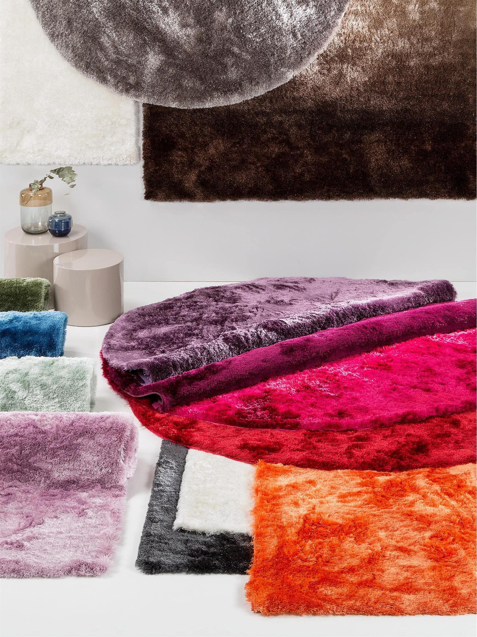 Teppich aus 100% Polyester in Türkis mit 31 bis 40 mm hohem Flor von benuta Nest
