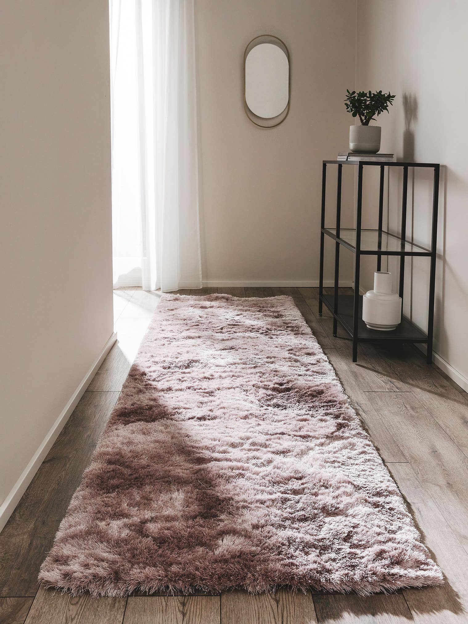 Teppich aus 100% Polyester in Rosa mit 31 bis 40 mm hohem Flor von benuta Nest