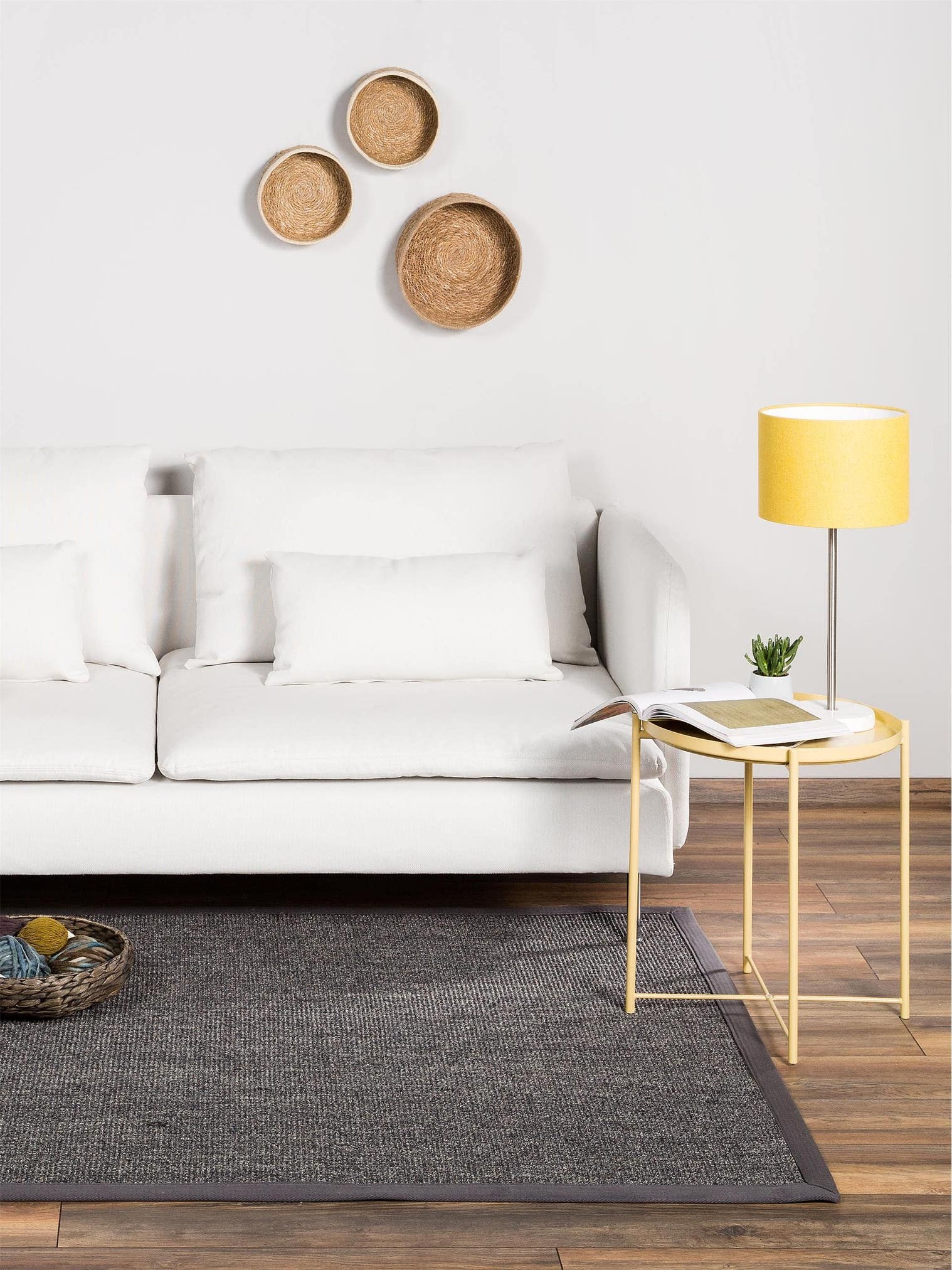 Teppich aus 100% Sisal in Grau mit 6 bis 10 mm hohem Flor von benuta