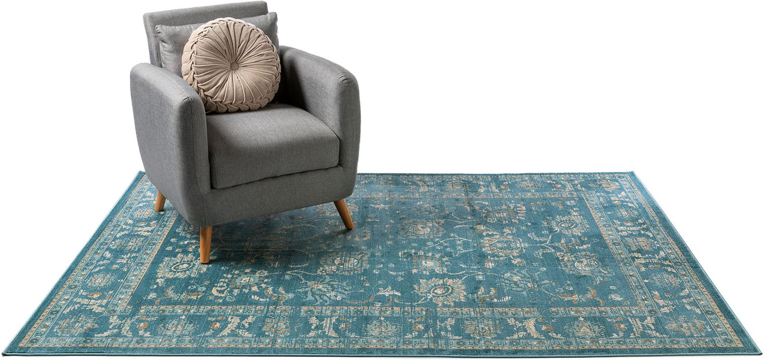 Teppich aus 100% Polypropylen in Blau mit bis 5 mm hohem Flor von benuta