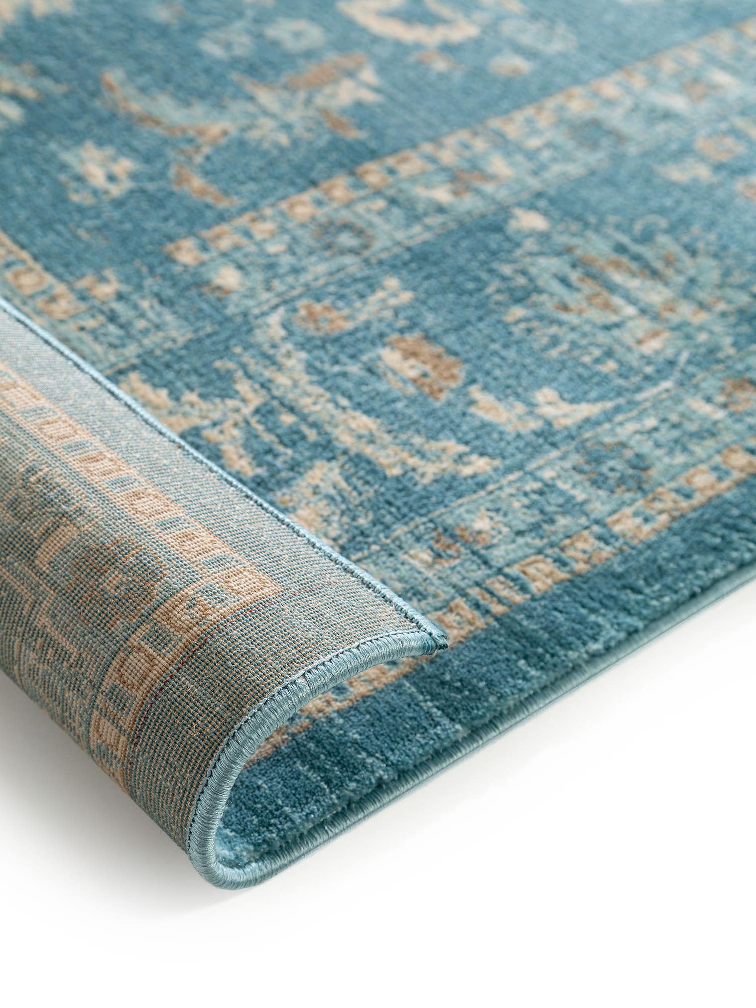 Teppich aus 100% Polypropylen in Blau mit bis 5 mm hohem Flor von benuta