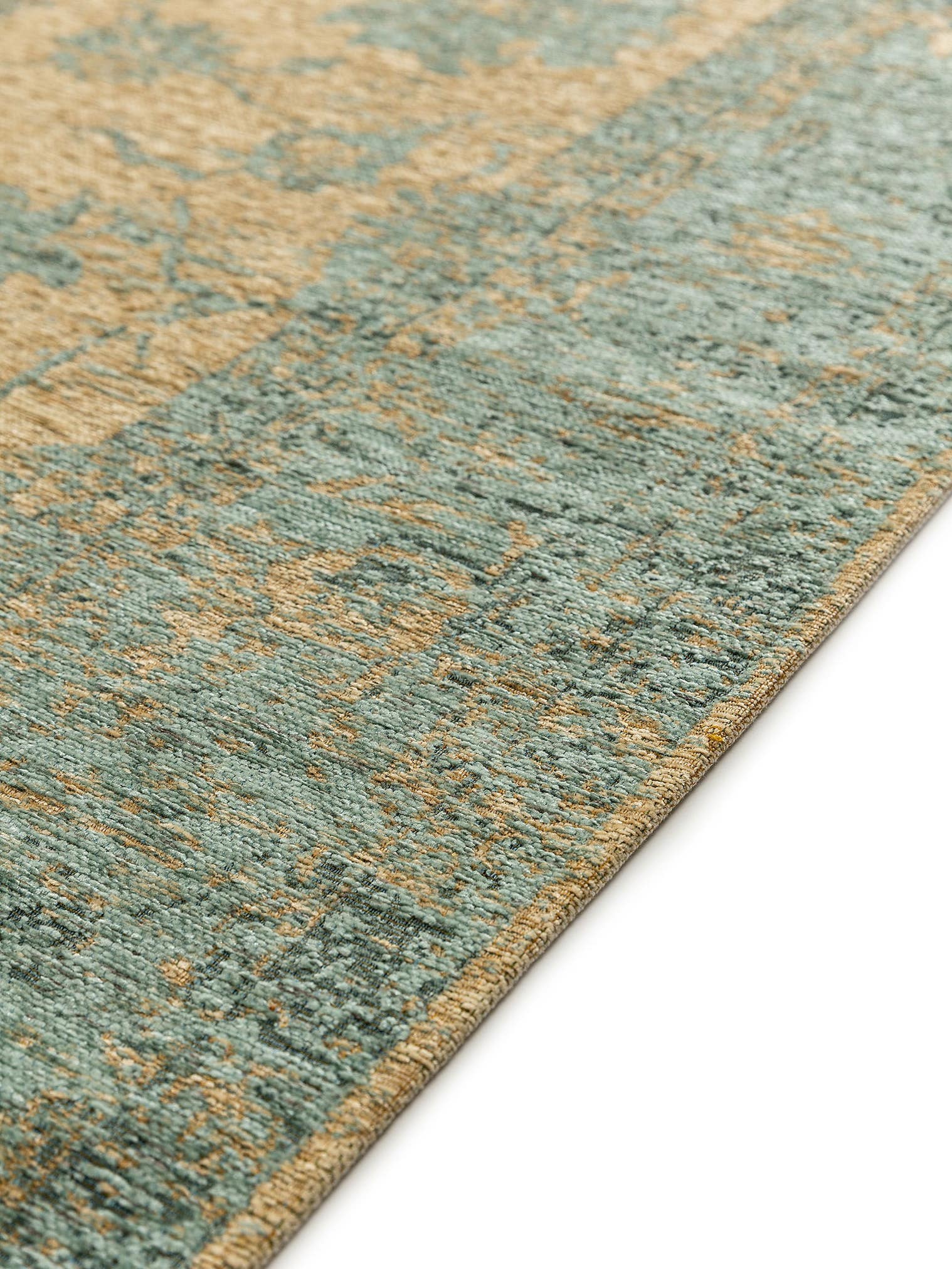 Teppich aus 55% Polyacryl, 27% Polyester, 17% Baumwolle, 1% Latex in Blau mit bis 5 mm hohem Flor von benuta Nest
