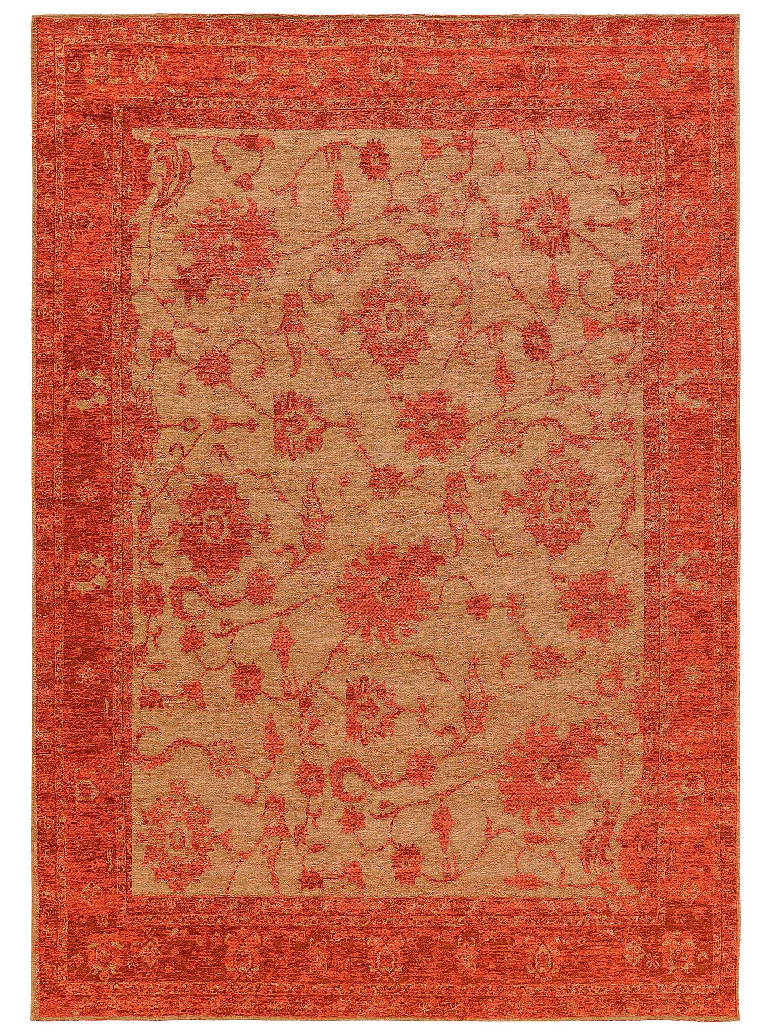 Teppich aus 55% Polyacryl, 27% Polyester, 17% Baumwolle, 1% Latex in Rot mit bis 5 mm hohem Flor von benuta Nest