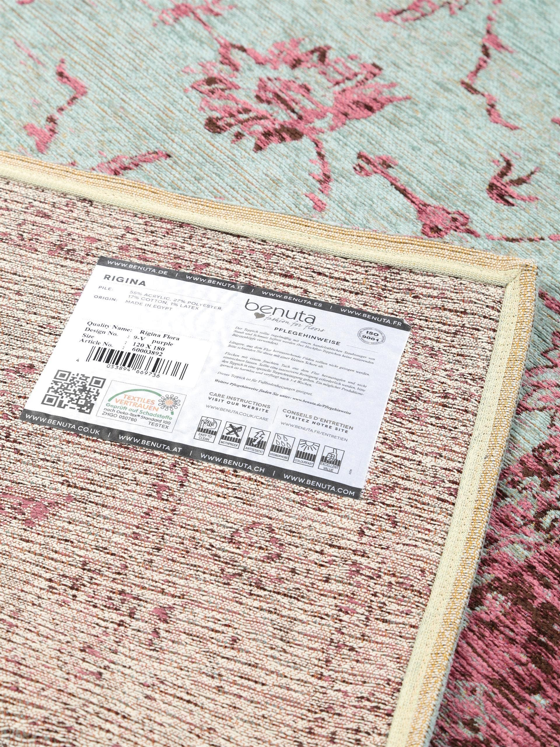 Koberec z 55% polyakryl, 27% polyester, 17% bavlna, 1% latex. v Fialová s vlasem výšky do 5 mm od benuta Nest